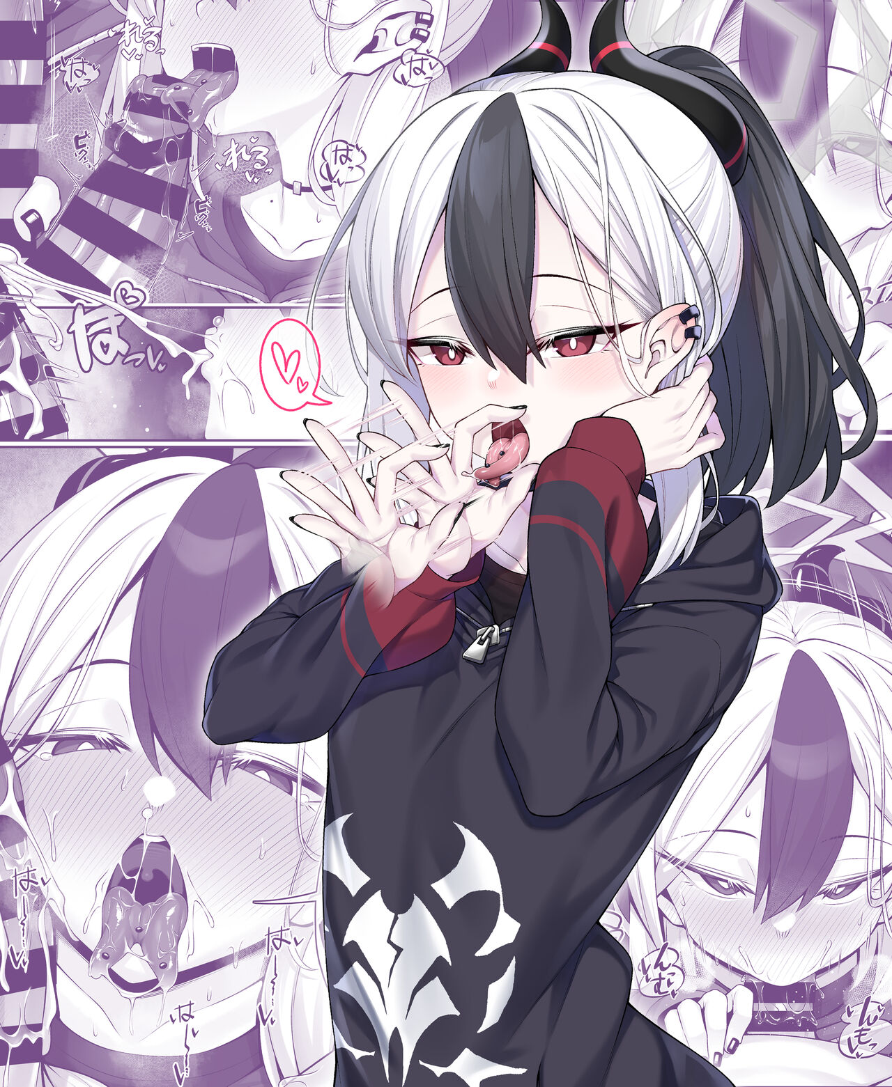 Sputum Shita-pi Kayoko ni Fella de Nuite Morau dake no Tanpen Manga page 8 full