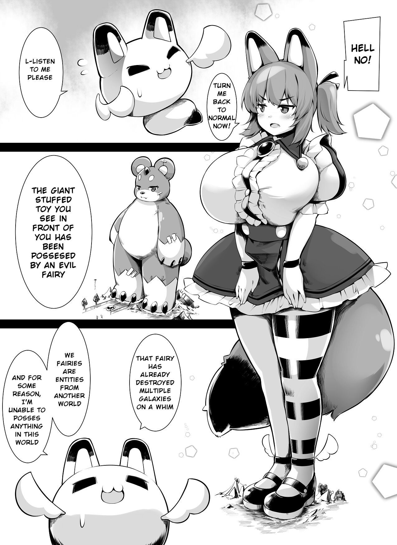 Bakunyuu Kitsune Mimi Mahou Shoujo wa Kyodaika shika Dekimasen! | Big breasted fox eared magical girl can only be huge! page 5 full