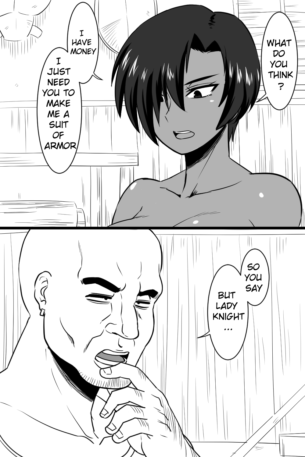 Udeppushi wa Tsuyoi no ni Atama wa Yowai Kasshoku Onna Kishi-sama page 1 full