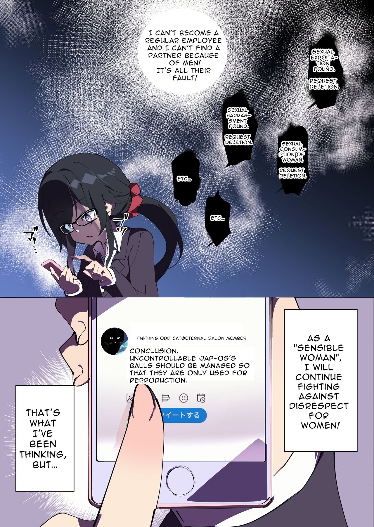 Otokogirai o Kojiraseta Onna ni Chinko Hayashite Mita Kekka | I Grew Some Dicks on those Man-hating Girls page 8 full