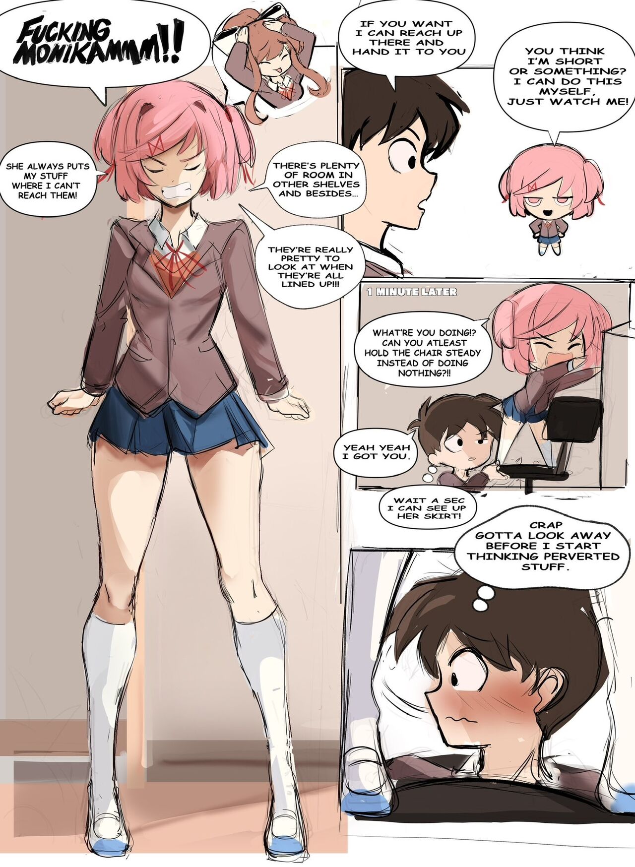 【rak_fork/ddlc/夏树/R18 comic】Play with me page 2 full