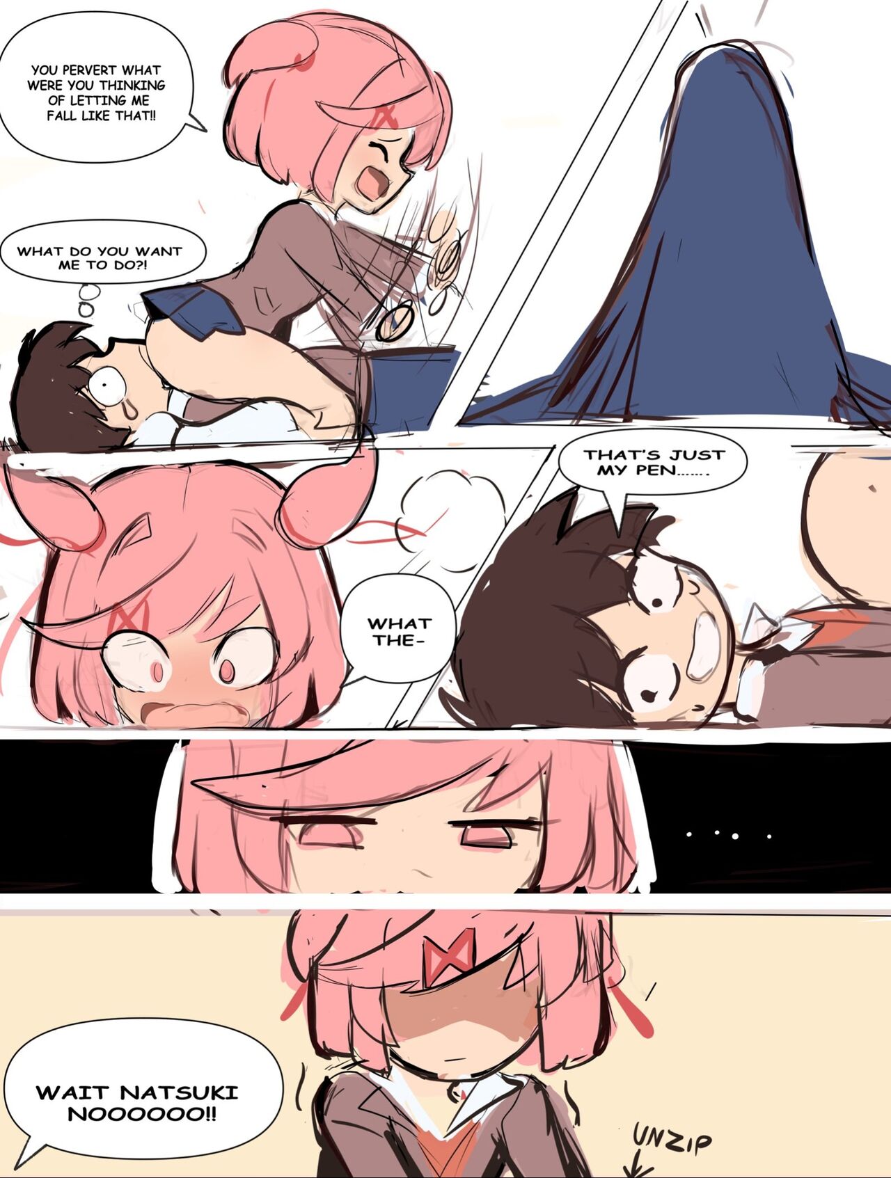 【rak_fork/ddlc/夏树/R18 comic】Play with me page 6 full