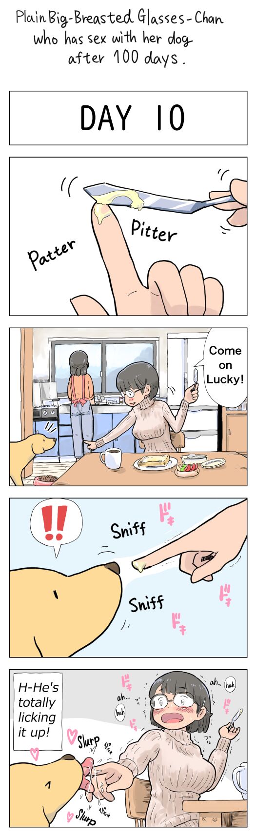 Plain Big-Breasted Glasses-Chan who has sex with her dog after 100 days page 10 full