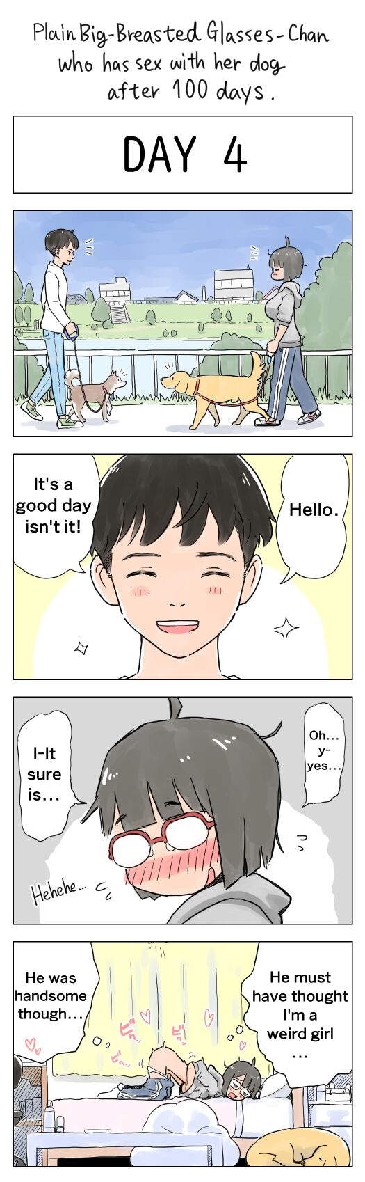 Plain Big-Breasted Glasses-Chan who has sex with her dog after 100 days page 4 full