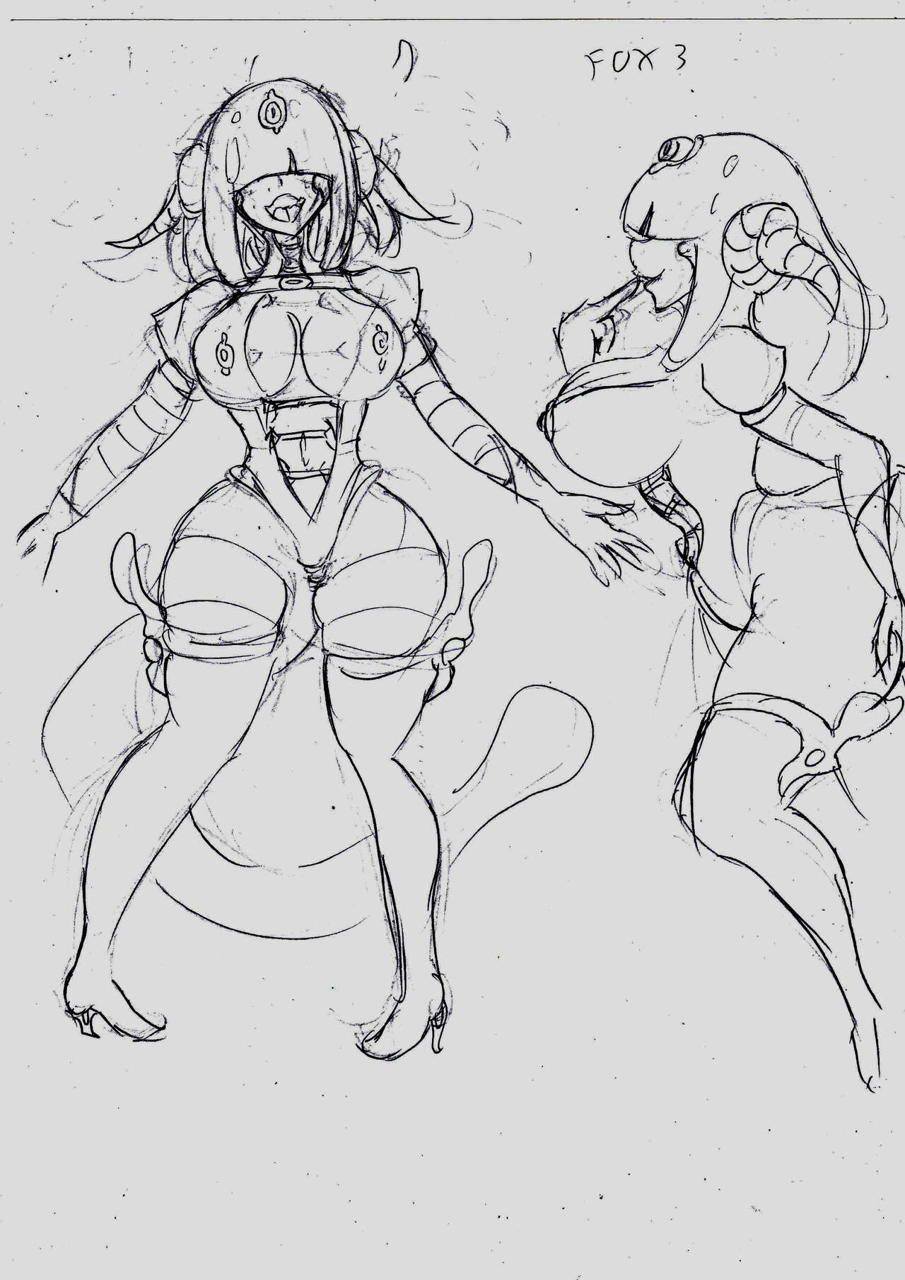 一些上月草圖。有關RPG及FOX3 page 3 full