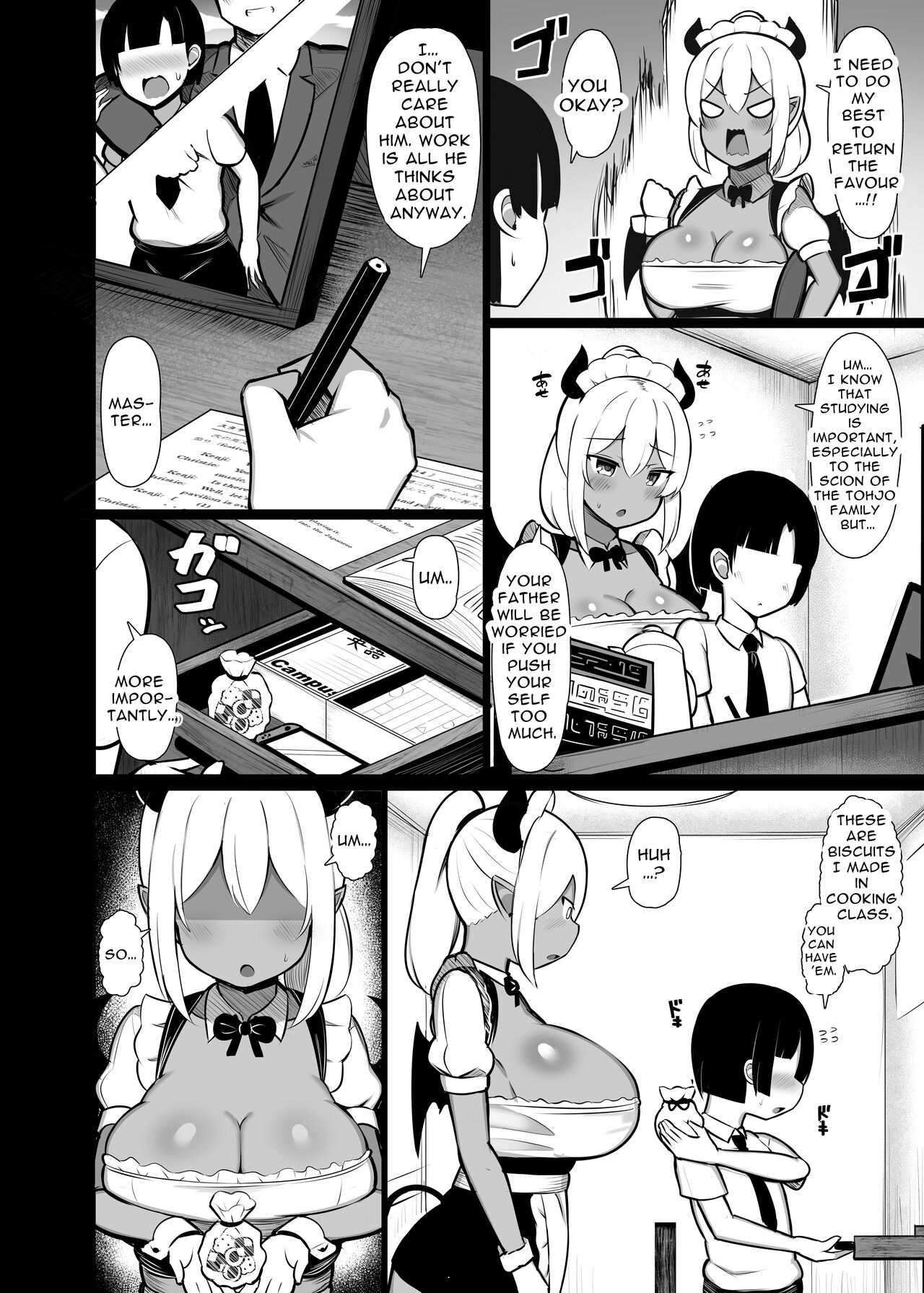 Goshujin-sama no Ochinchin wa Yuzurenai ~Succubus Maid to Nukirobo Maid~ page 4 full