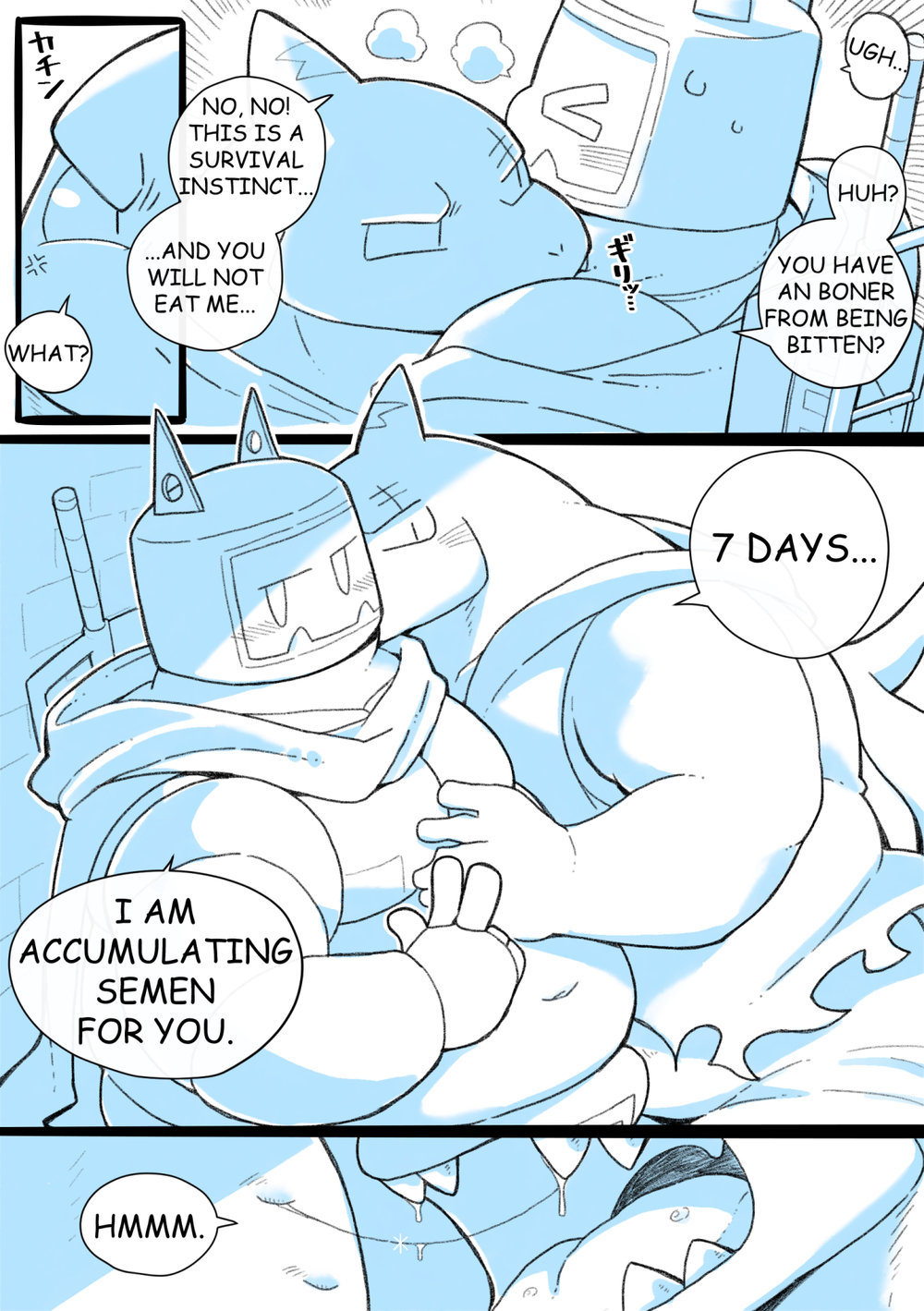 Robo Atama ga Same Kemonohito ni H na Me ni Au Manga | RoboHeads get naughty with a Shark beastman Ep2 page 7 full