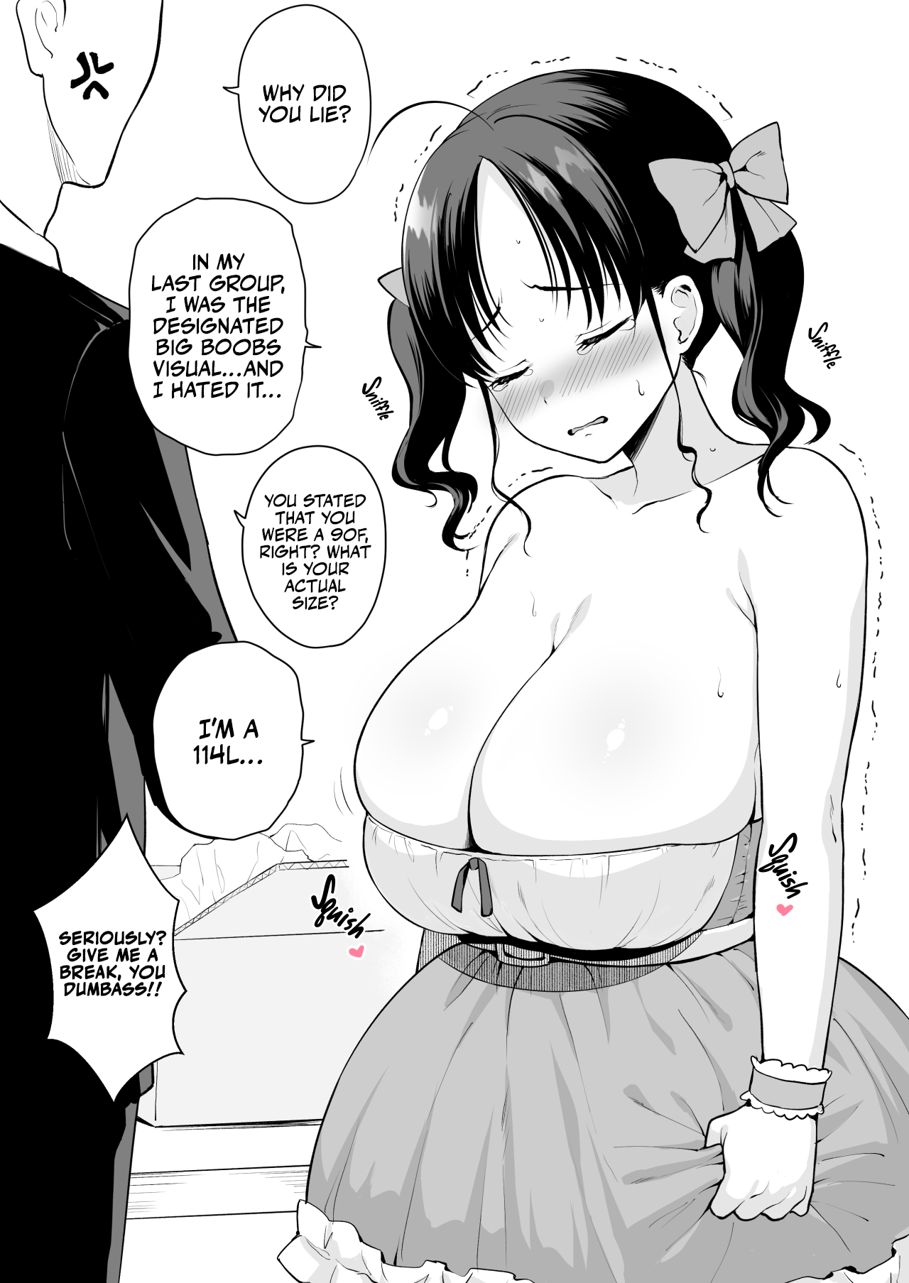 Bust Size no Gyaku Saba Shinkoku ga Barete P-san ni Oshioki Sex o Kimerareru Nagachichi Chika Idol | A Determined, Saggy Breasted Underground Idol Gets Punished with Sex for Underreporting Her Bust Size by P-san page 1 full