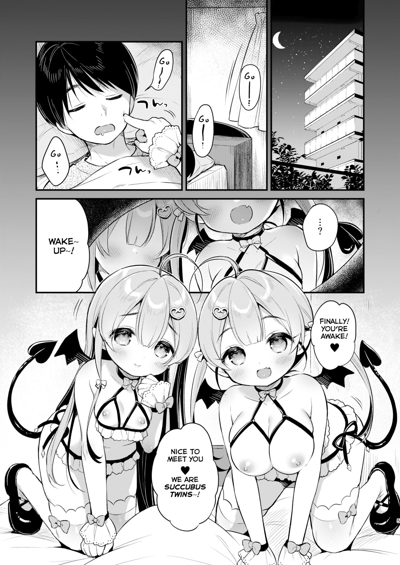 Totsugeki Futago Succubus-chan | Attack of Succubus Twins page 5 full