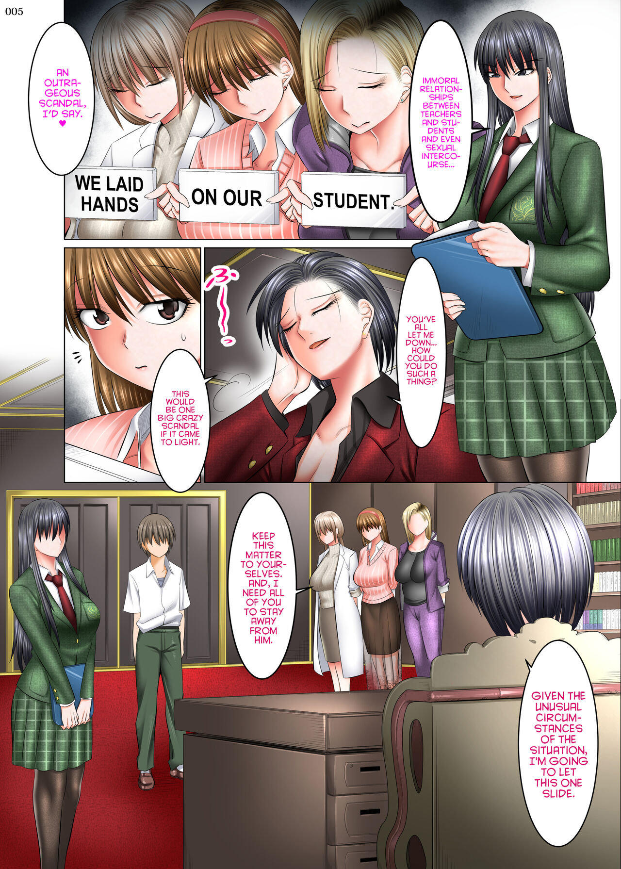 Boku Igai Inpo no Sekai 4 Kouchou & Seitokaichou Oyakodon Hen | A World Where All Men But Me Are Impotent 4 - Principal & Student Council President: Oyakodon Edition page 5 full