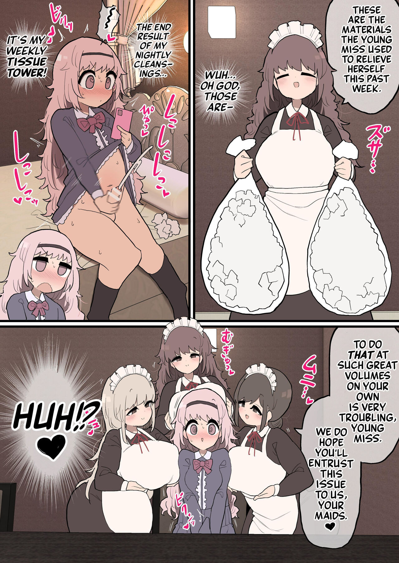Futanari Ojousama-chan ~Senzoku Maid-san ni Shasei no Otetsudai o Shite Moraimasu!~ | ~Futanari Mistress Has Her Maids On Nut Busting Duty!~ page 3 full