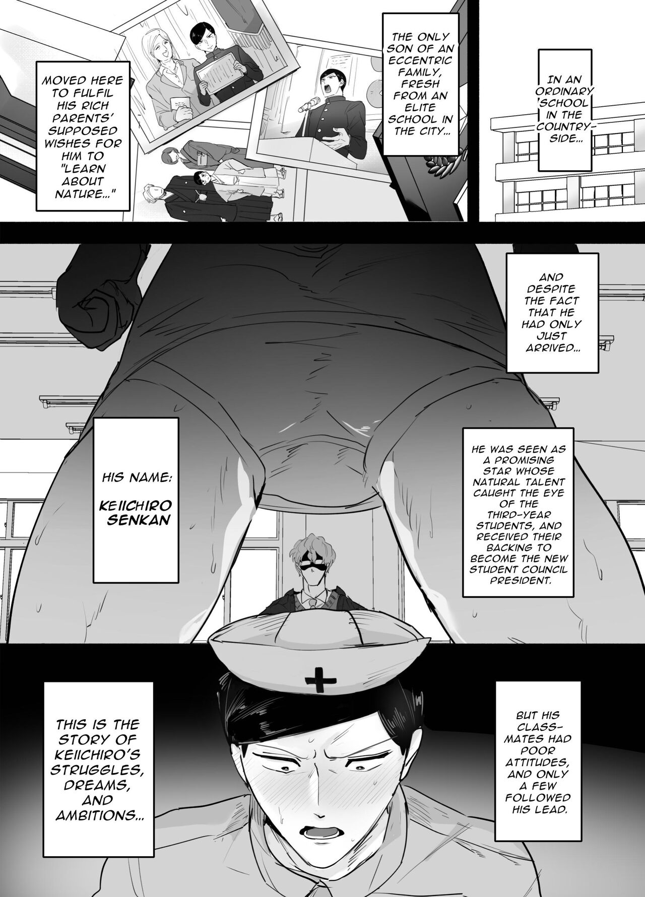 Senkan Keiichiro Sono Ken <Hentai Kyoushi to Nurse Cos Seitokaishitsu Play>  Notta! | Keiichirou does Nurse Cosplay with a Perverted Teacher in the Student Council Room! page 3 full