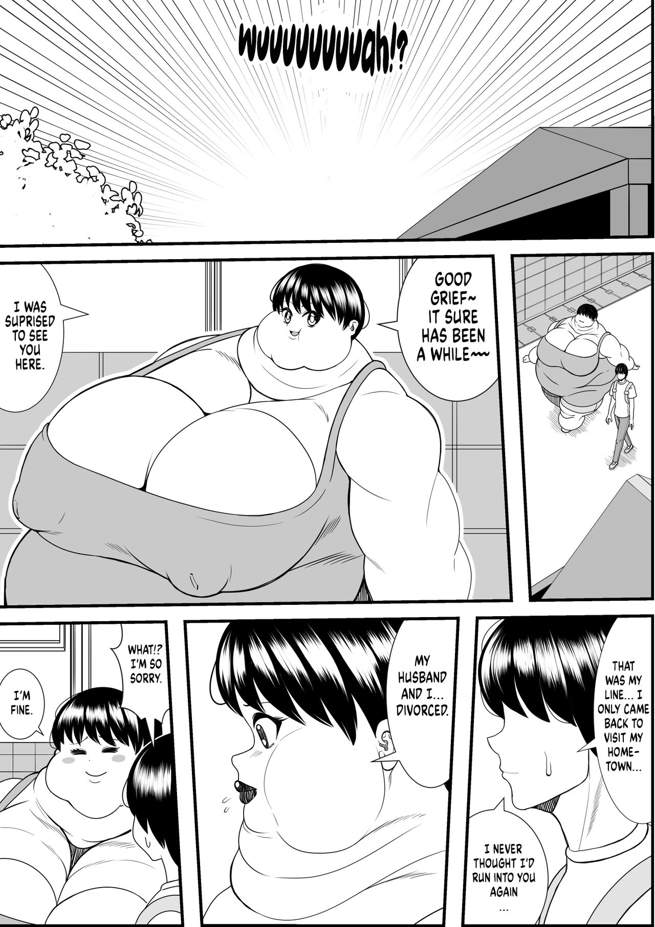 My old babysitter, who I haven’t seen in ten years, has gained weight and became monstrous | Zutto Akogarete Ita Otonari no Onee-san ni 10-nenburi ni Atte Mitara Kusodebu Monster to Kashite page 7 full