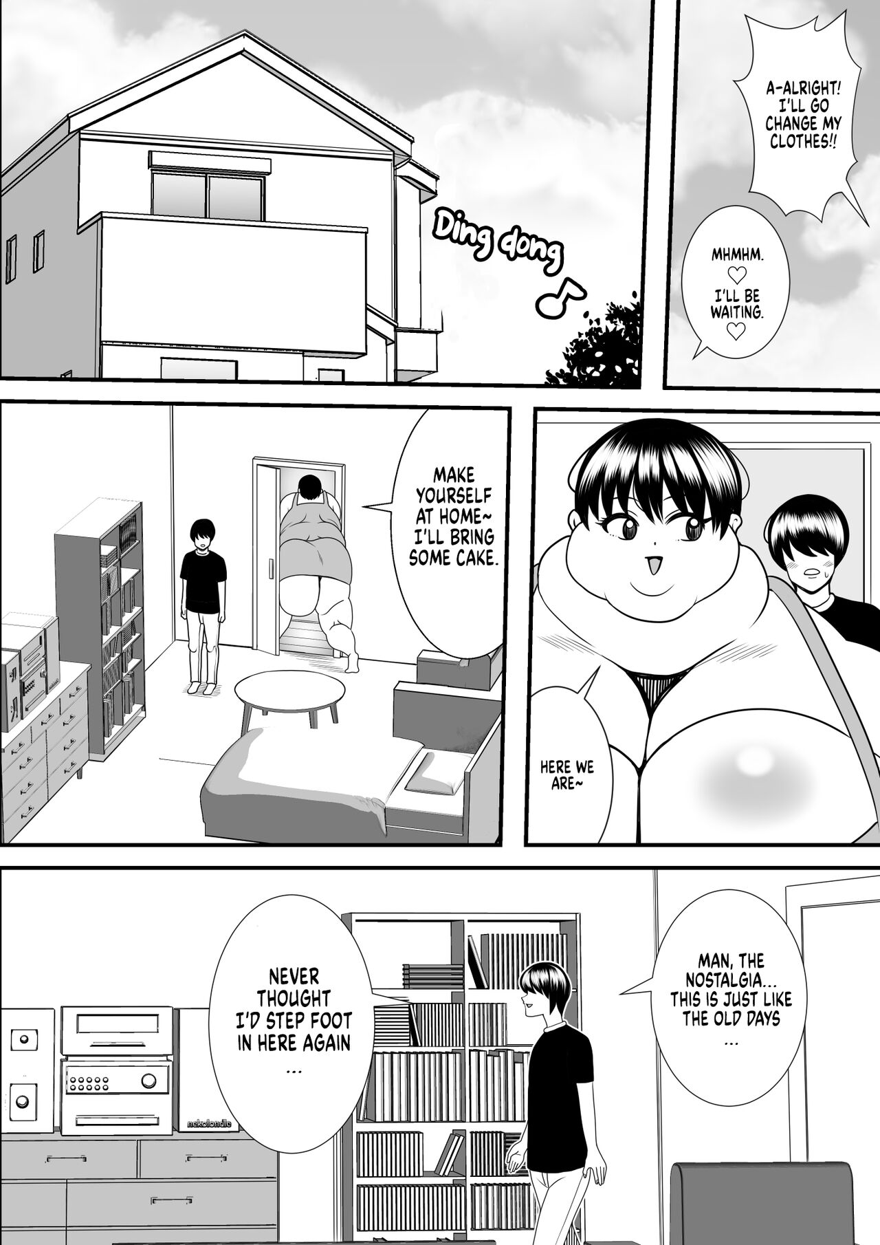 My old babysitter, who I haven’t seen in ten years, has gained weight and became monstrous | Zutto Akogarete Ita Otonari no Onee-san ni 10-nenburi ni Atte Mitara Kusodebu Monster to Kashite page 9 full