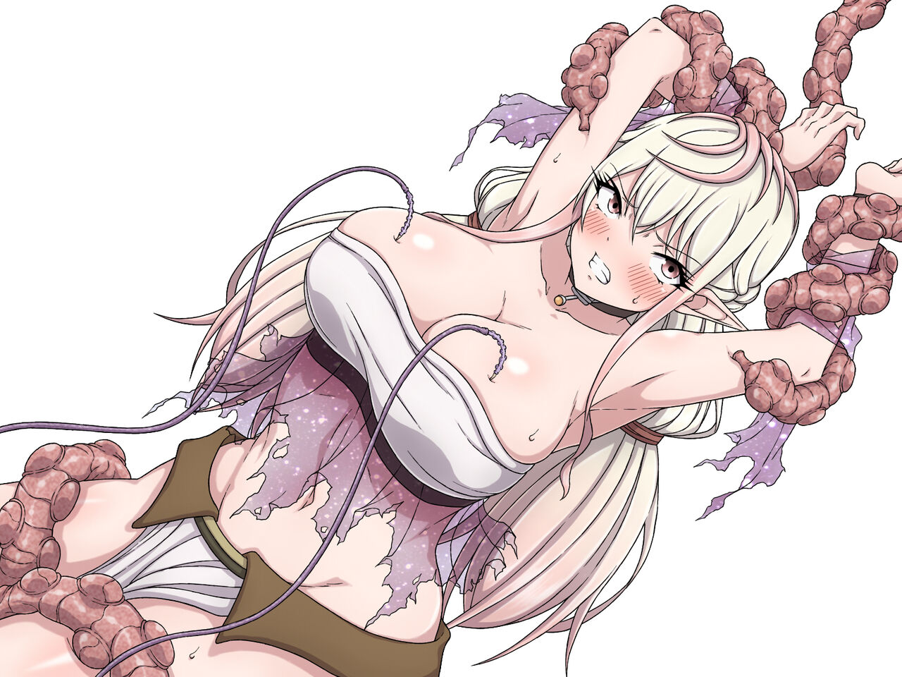 Yuwaku Kyonyuu Onna Elf ha Sakunyuu Monster no Esa ni sare～Jiman no Kyonyuu wo H ni Kaizou sare Sakunyuu Jigoku ni Otosareru Karada～ page 2 full