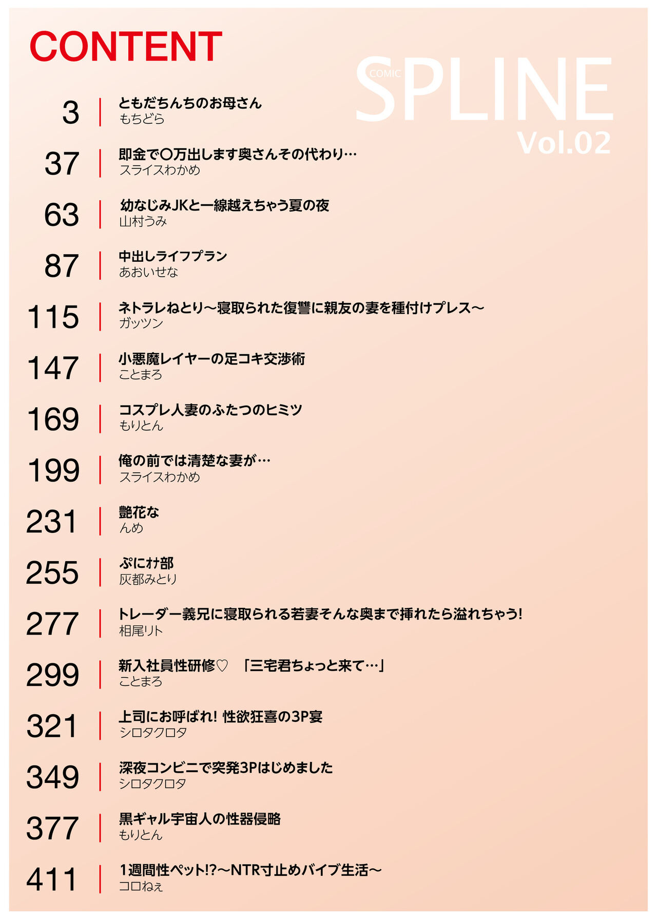 COMIC SPLINE Vol.2 page 2 full