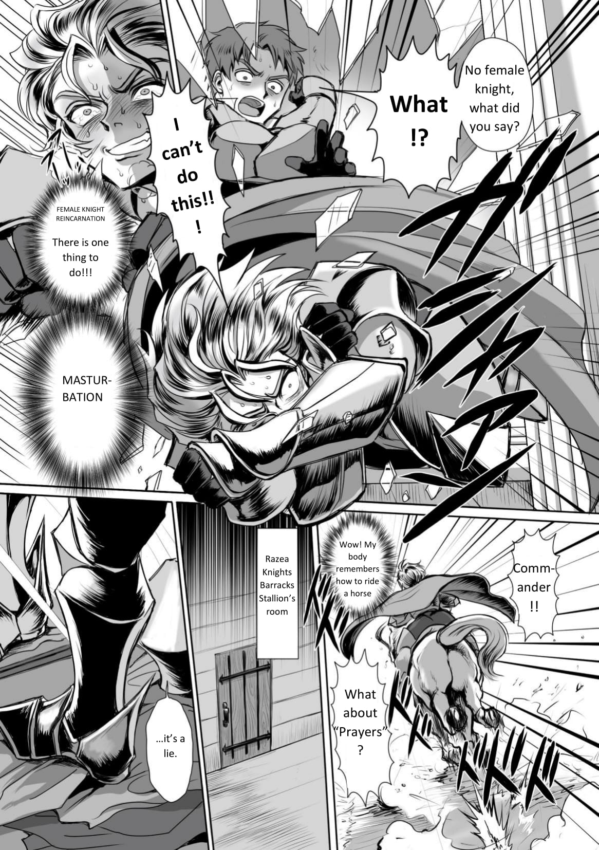 Hyoui Kan Kishi Stallion Kimo Otoko ni Nottorare Buzama Zecchou! | Possessed Knight Stallion -Taken Over By Disgusting Man Raped and Climaxes Unsightly- Ch. 1 page 7 full