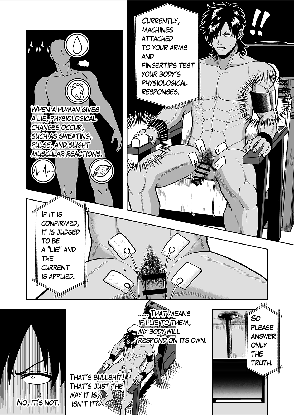 Uso Hakkenki de Denki + Onaho Seme Sareru Manga. | Lie detectors and electrical torture. page 4 full