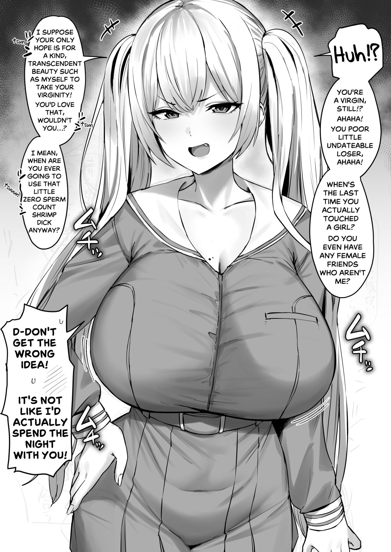Katte ni Doutei to Kanchigai shite kuru Kotekote no Tsundere Kinpatsu Twintail | Tsuper Tsundere Twintail Blonde Mistakes You as a Virgin page 1 full