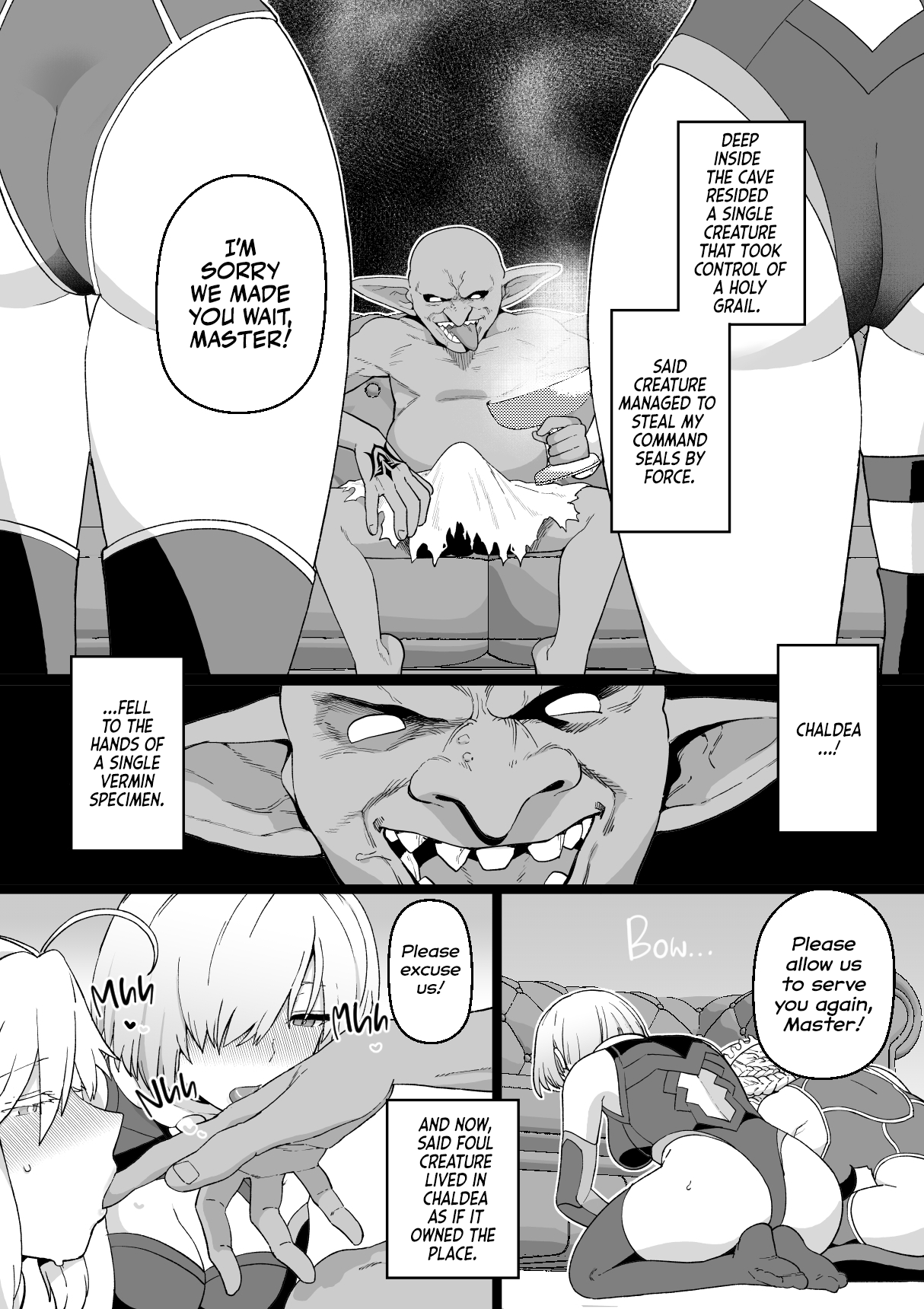 Artoria to Mash, Goblin Kan Manga | Artoria and Mashu Violated by a Goblin! page 2 full