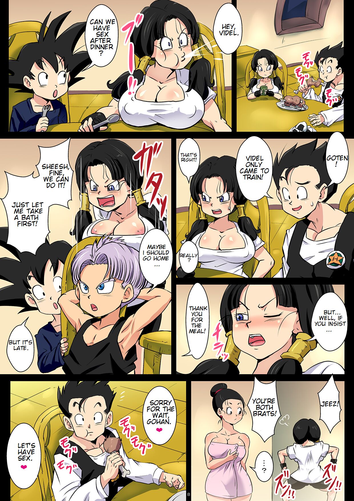 Dosukebe Videl ga Hisshi ni Yuuwaku Suru kedo Gohan wa Chi Chi to no Sex ni Muchuu desu! page 8 full