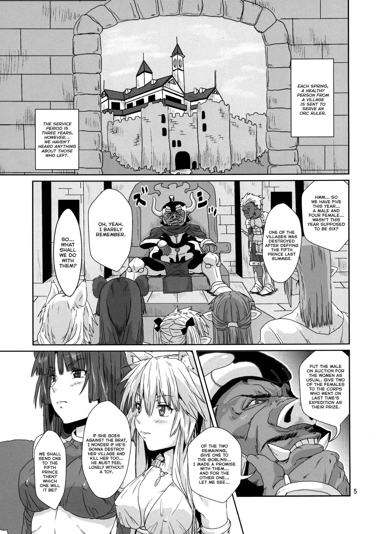 Kodomo Orc ni Damasarete Kyouseiteki ni Mushi ni Sanran Saserareru Kemonomimi Elf page 4 full