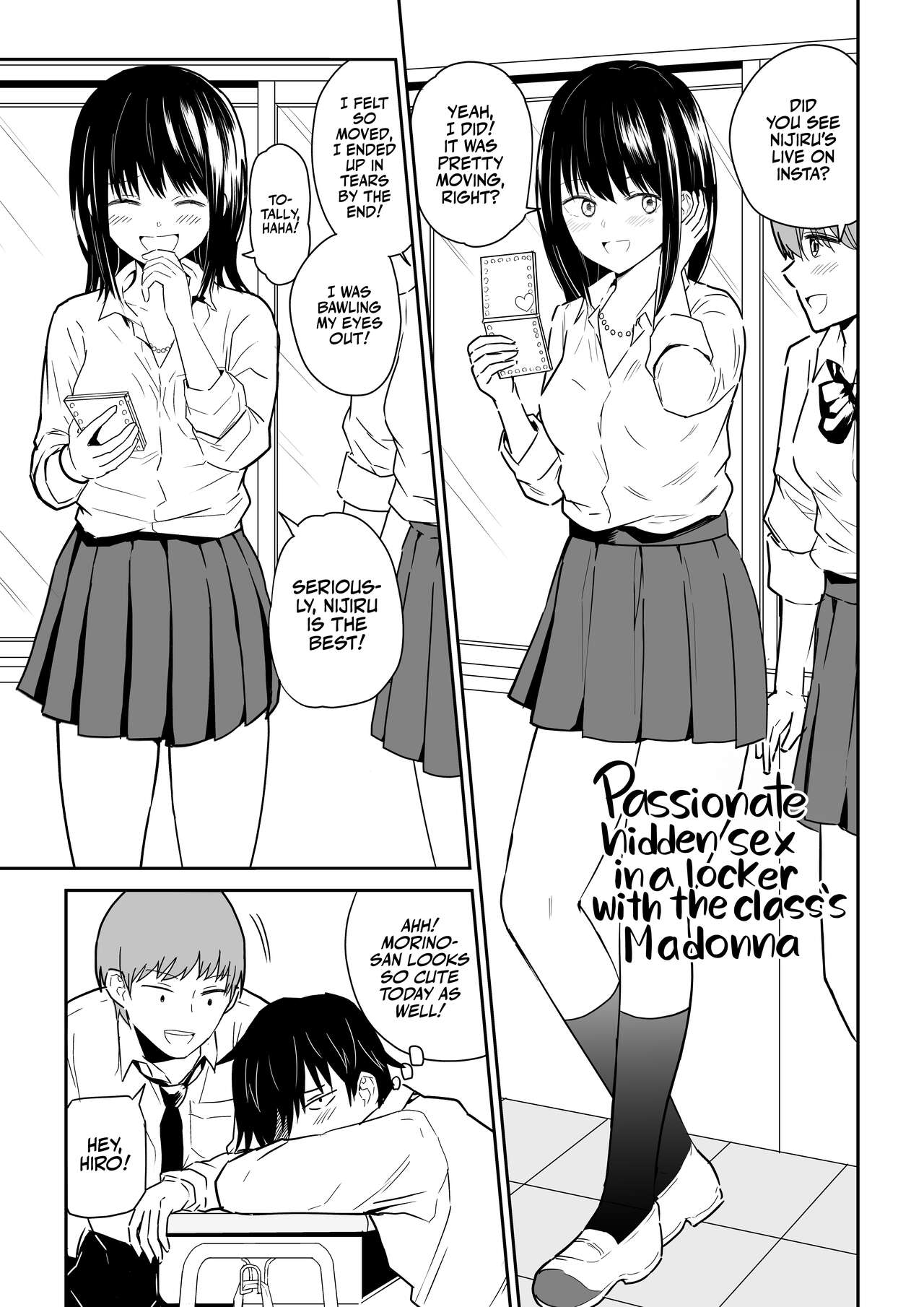 Mitsu na Locker de YouCha J〇 to Noukou Sesshoku | Passionate Hidden Sex in a locker with the class's Madonna page 2 full
