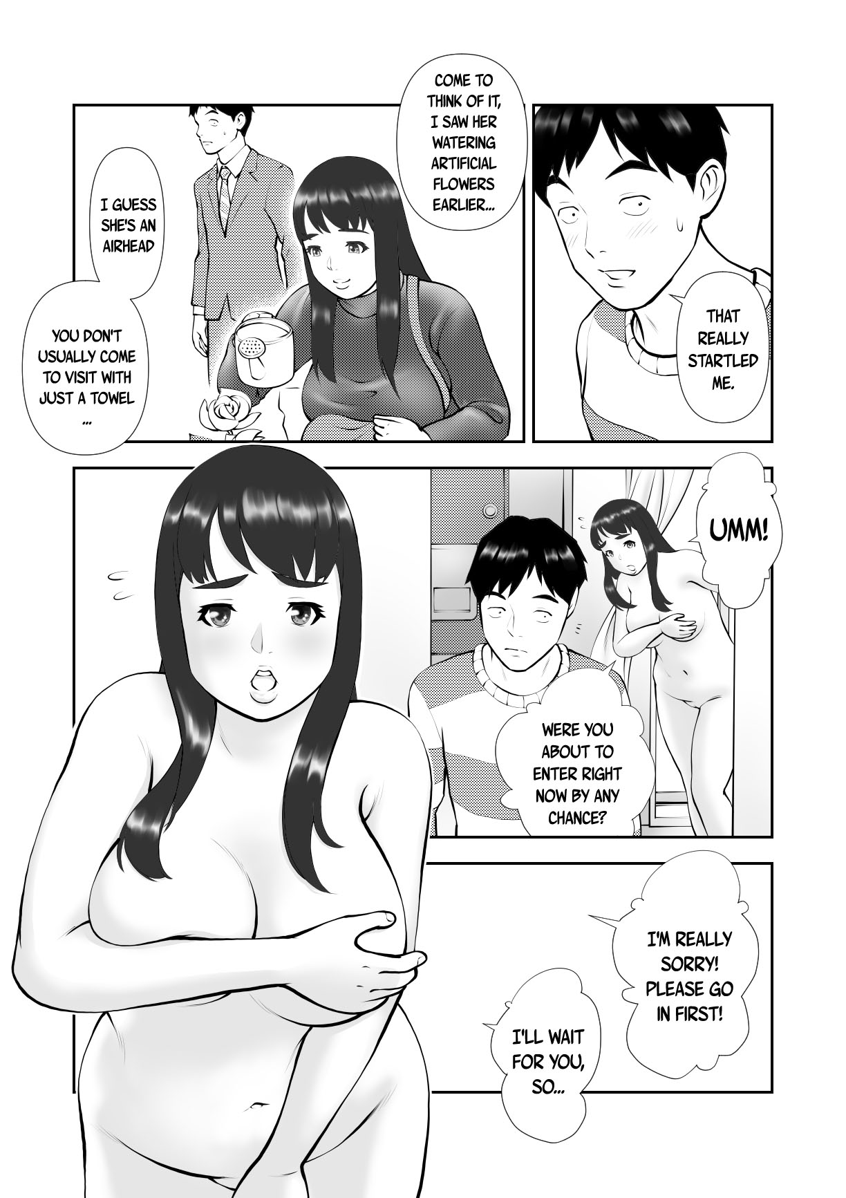 Tennen de Pocchari na Otonari-san ga Ofuro o Karinikita | My Plump Airheaded Neighbor Came Over To Use My Bath page 5 full