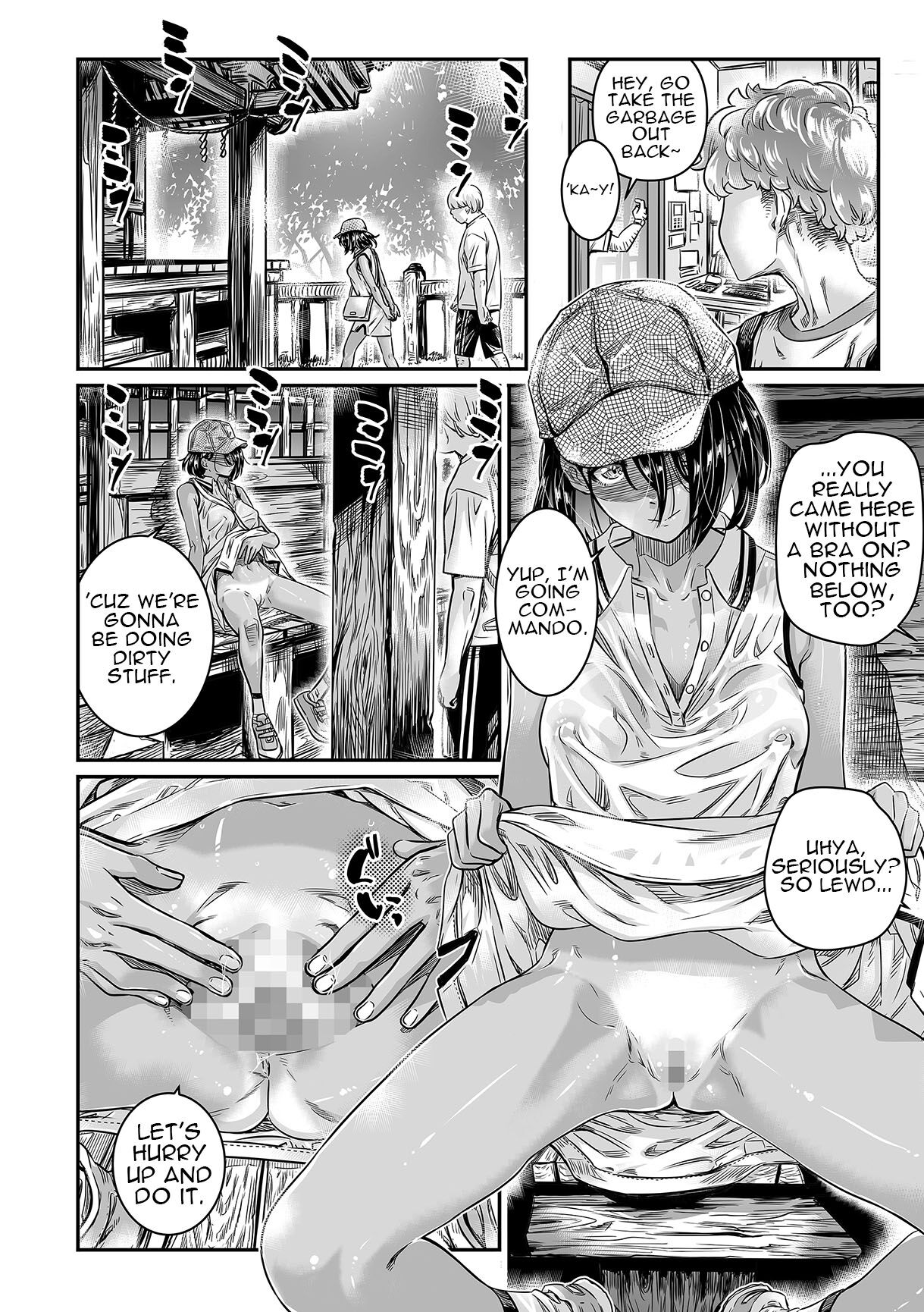 Hiyake no Bitch Shoujo wa, Doutei no Senpai o Yagai Sex ni Sasou | A Slutty Girl Who Was Tanning Seduced Her Virgin Senpai Into Outdoor Sex page 9 full