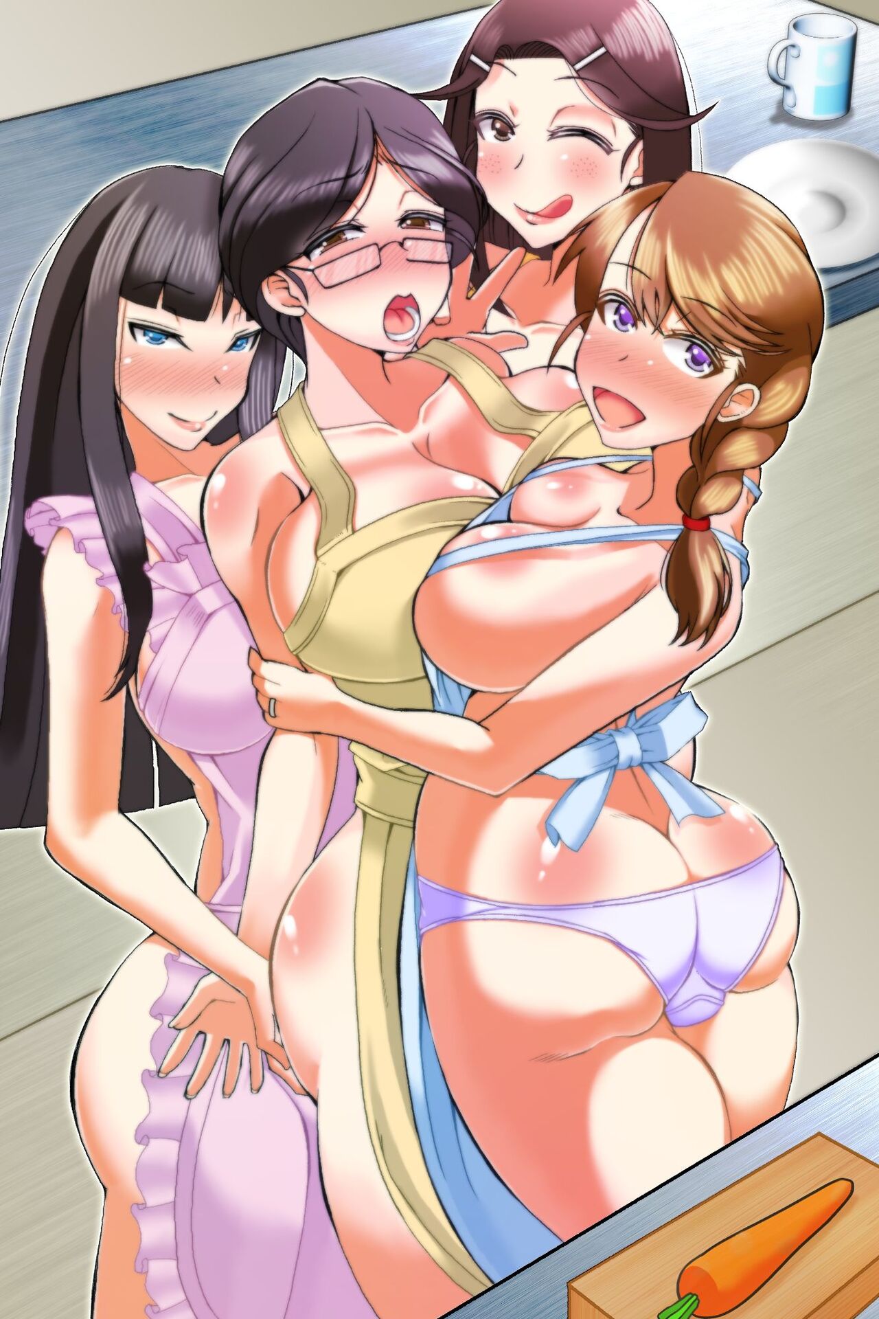 Erotsuma-tachi wo Kyousei Hatsujou! Yokkyuu Fuman na Hitozuma wo Netotte Hamemakureru Harem Ryouri Kyoushitsu page 2 full