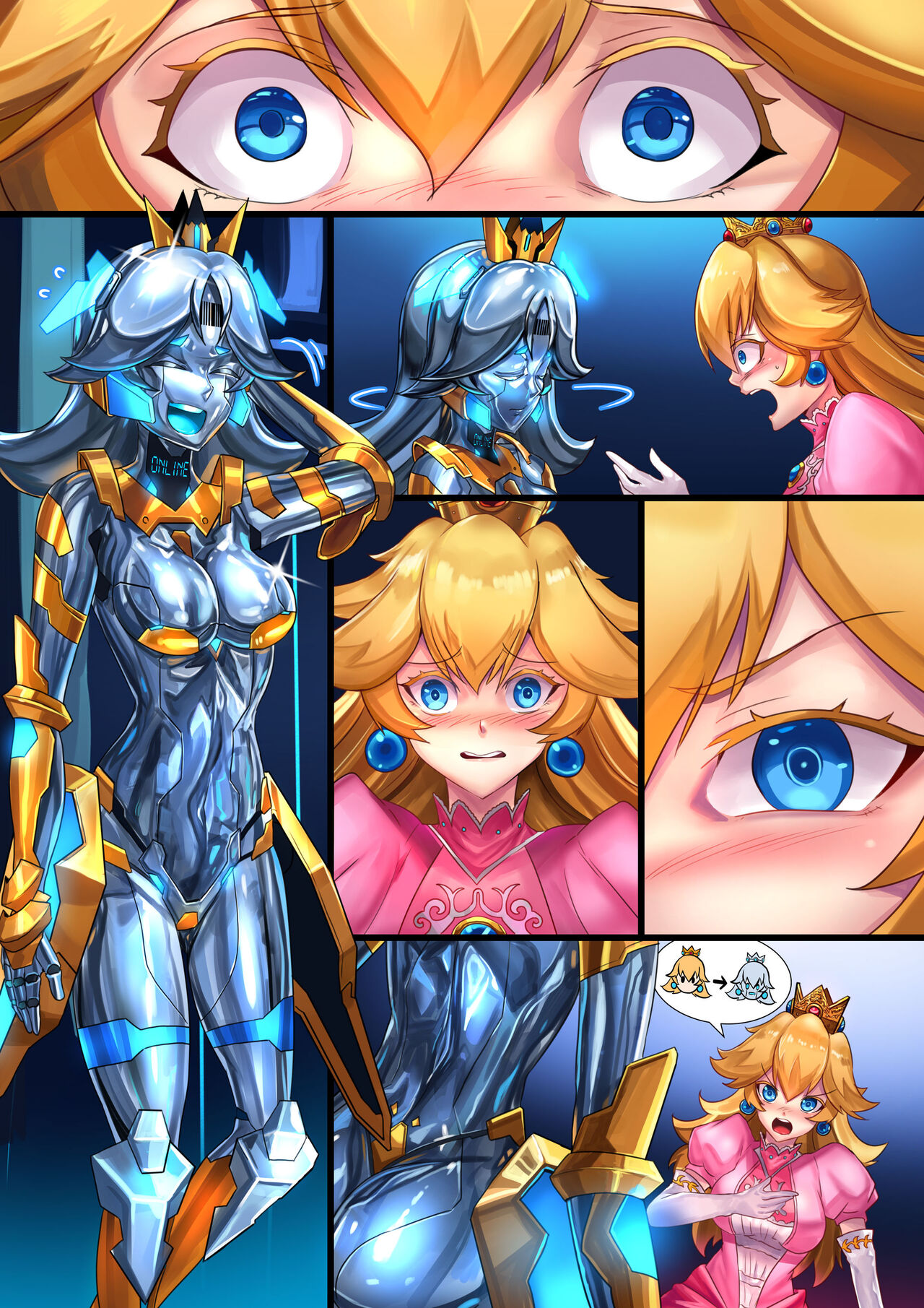Princess Peach Robot Transformation page 1 full