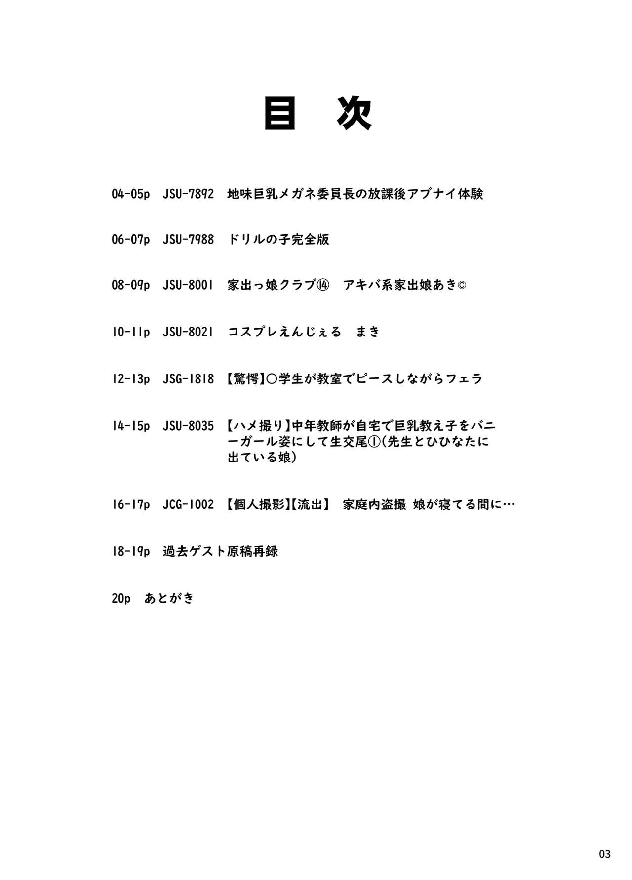 Kakuu Ryuushutsu Douga Catalog page 2 full