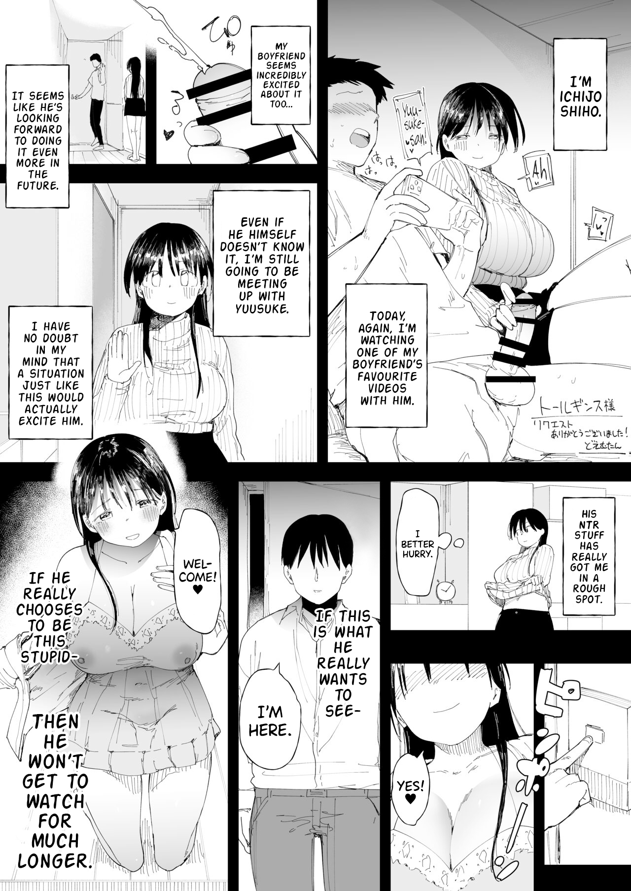 NTR Seiheki no Kareshi no tame ni Sefure o Sagasu Joshi Daisei-chan 3 | The College Girl Looking For A Sexfriend For Her Cuck Boyfriend's Cucking Fetish 3 page 1 full