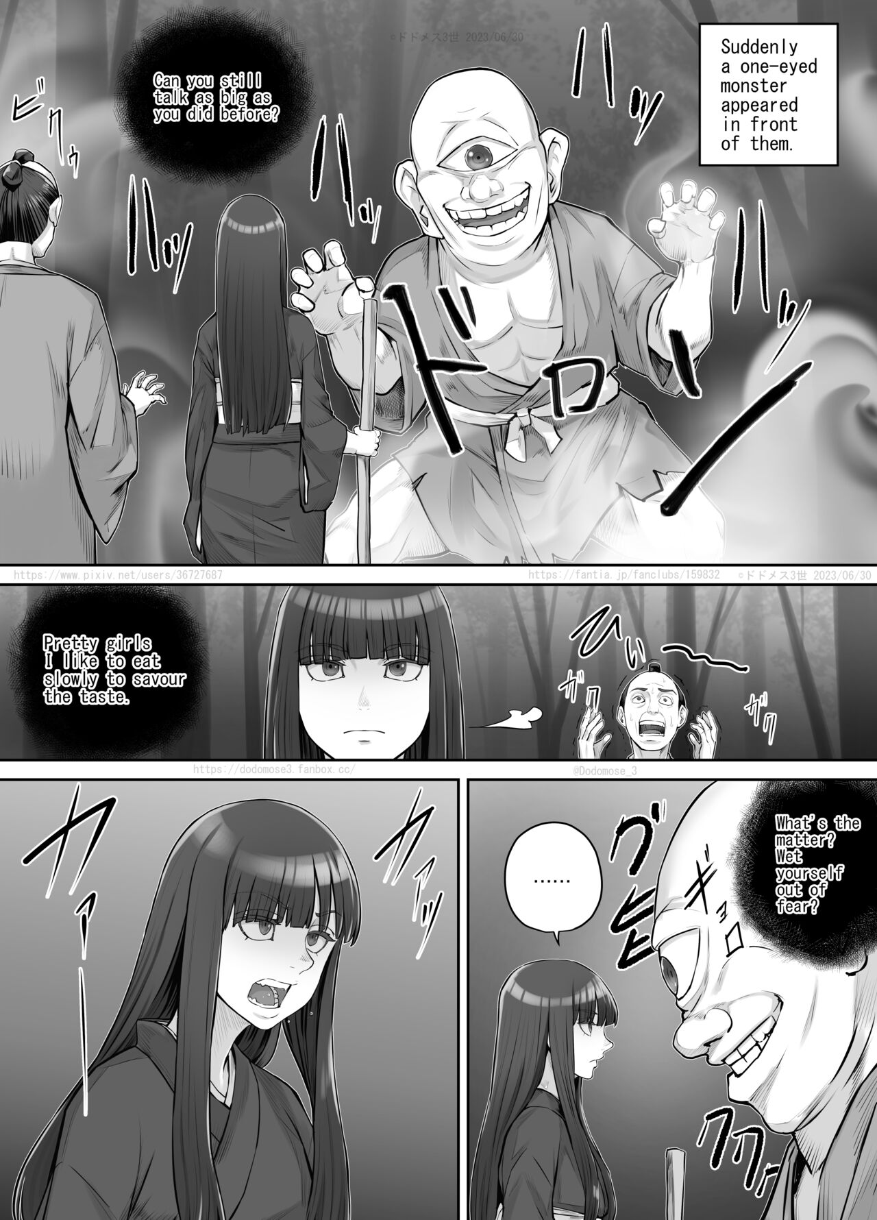 Maegami Pattsun Kurokami Long no Onnanoko ga Youkai o Taiji suru Ohanashi page 9 full