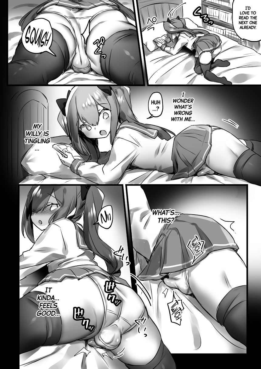 Otokonoko ga Yuka Ona de Seitsuu suru Manga | A Manga About The Sexual Awakening of a Trap by Dry Humping his own Bed page 2 full