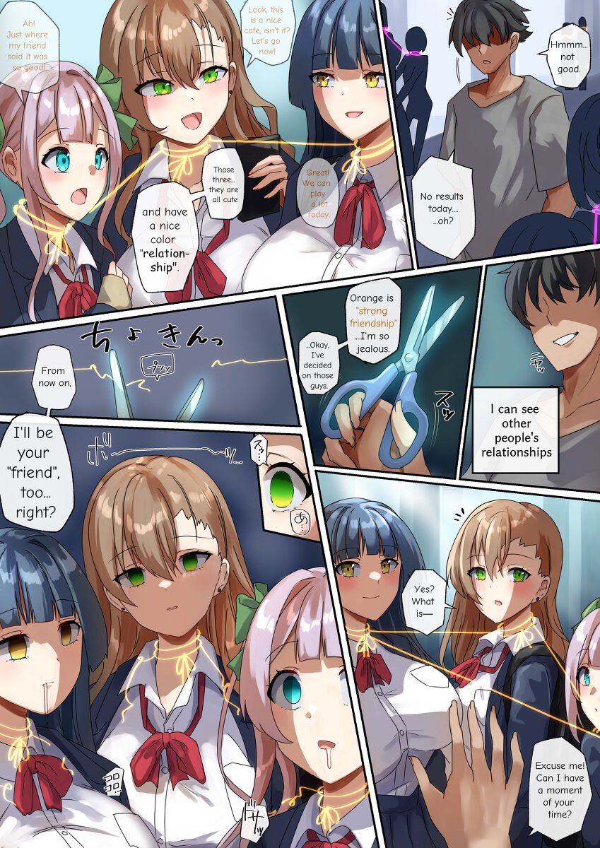 Continuation amd character model sheets of "The Ability to Dye Relationships" page 1 full