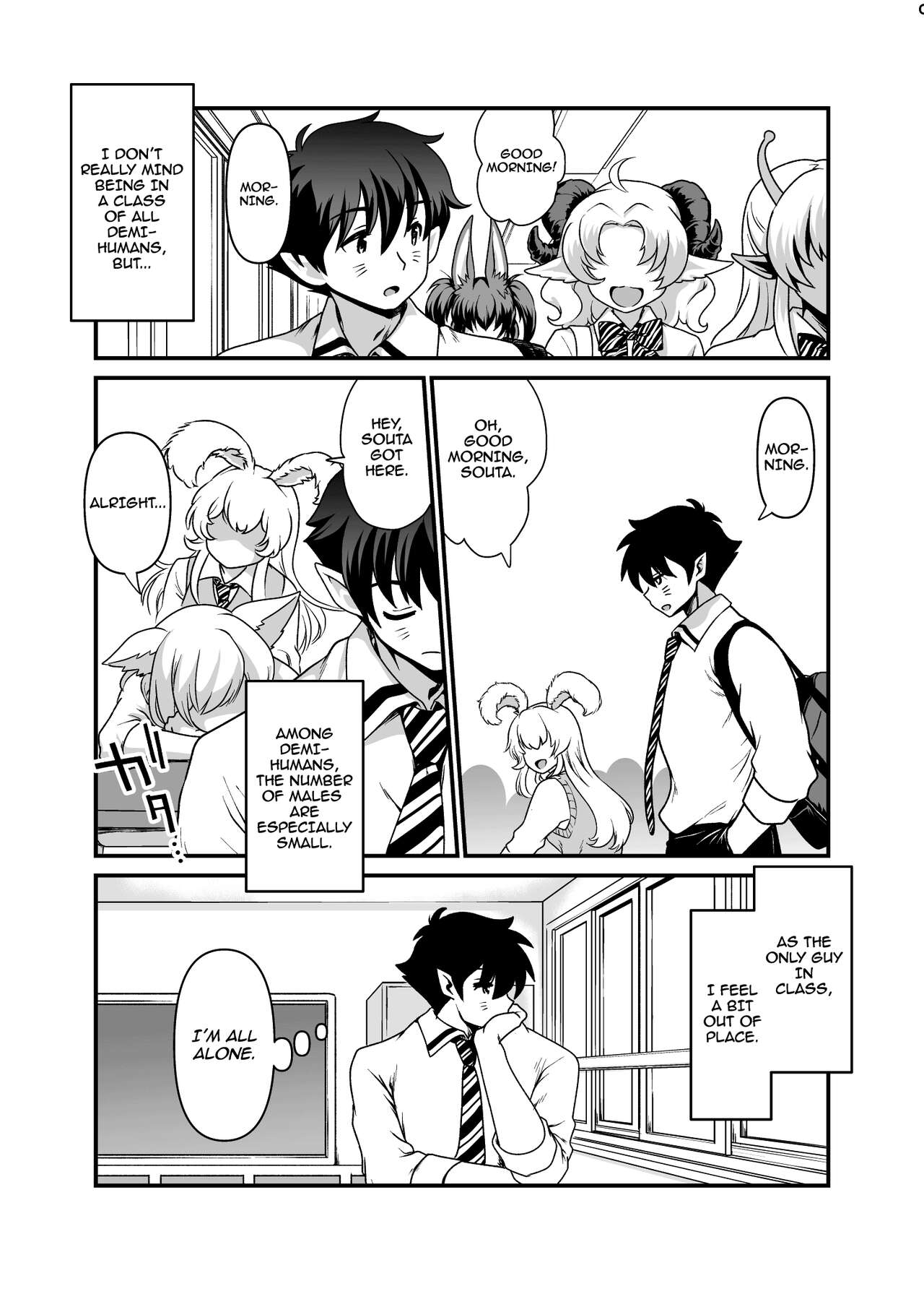 Seiyoku Ousei na Ajin Senyou Gakkyuu ni Danshi Seito wa Ore Hitori・Dark Elf JK Hen | I'm the Only Guy in a School Full of Lusty Demi-humans Dark Elf High School Collection page 8 full