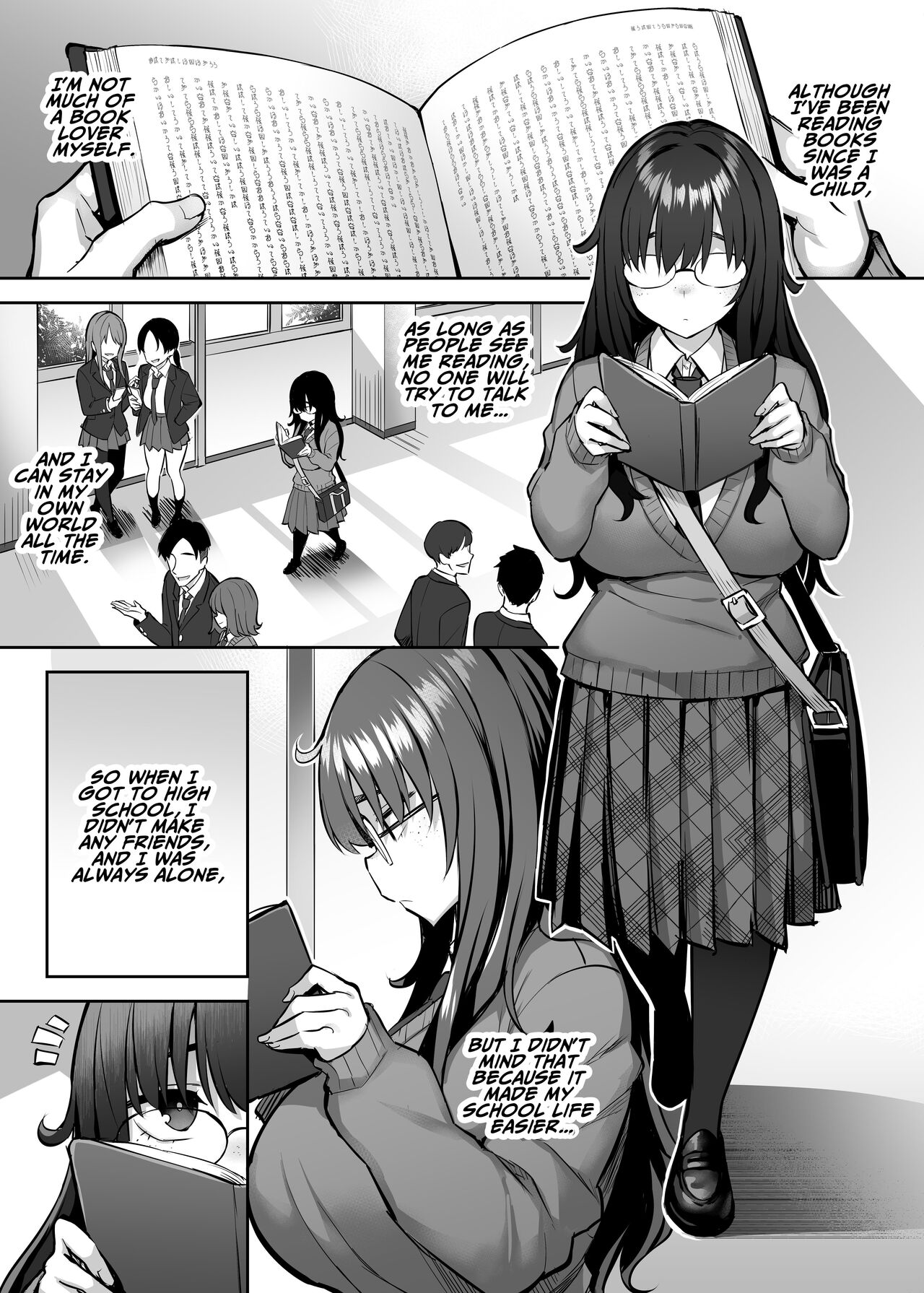 Moto InCha no Kyonyuu Yariman Imouto ga Erosugite, Onii-chan wa Mou...!! 0 ~Jimiko no Watashi ga Kawatta Riyuu~ | I Can't Handle My Former Bookworm Little Sister Now That She's a Slut! ~A Whore is Born~ page 2 full
