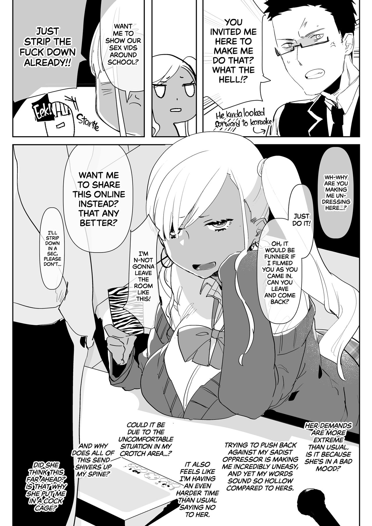 Kigen no Warui Kuro Gal Futanari Kanojo ni Karaoke ni Yobidasareta Kekka... | What Happens When Your Tan Gyaru Futa Girlfriend Is in a Bad Mood and Invites You To Karaoke... page 8 full
