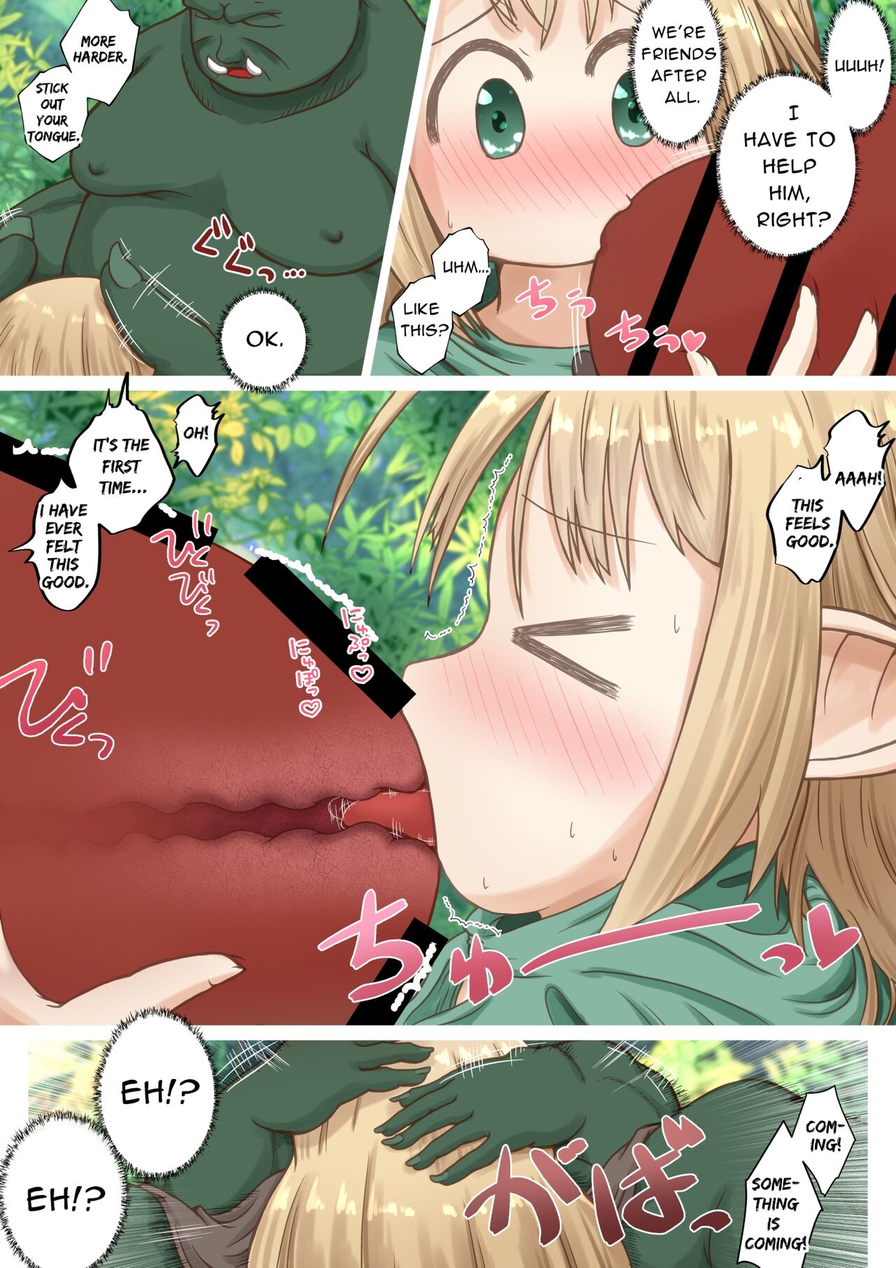 Elf Musume-san ga Orc-san ni Gokubuto Ochinchin o Nejikomareru Ohanashi | Elf Girl Gets Screwed By The Big Dick Orc page 10 full