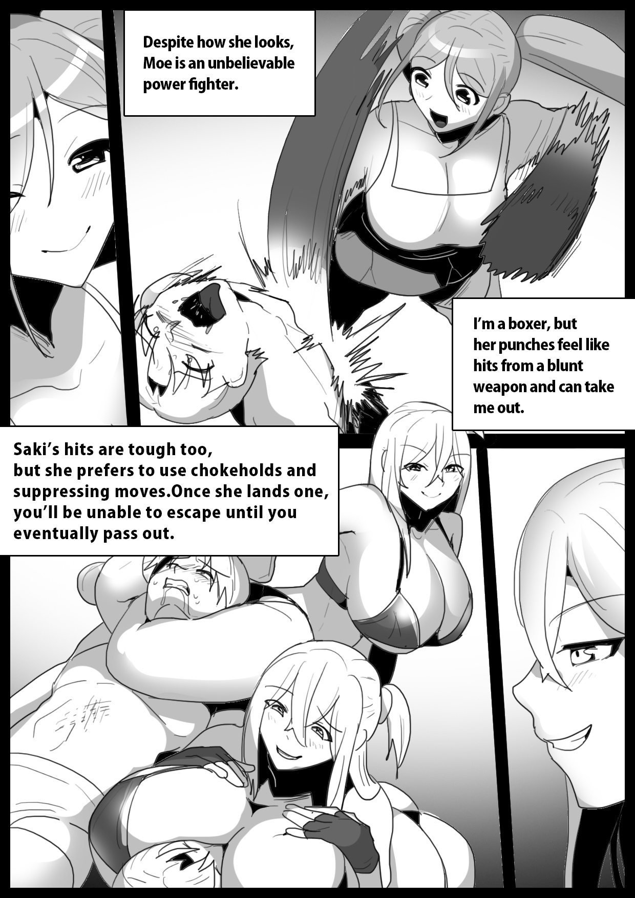 Boxer no Ore ga, Kyonyuu Joshi Pro Wrestler Futari ni Namahaishin de Juurin Sare, Koukai Shokei Sareru Hanashi. | Publically punished and trampled by two large-breasted wrestlers. page 4 full