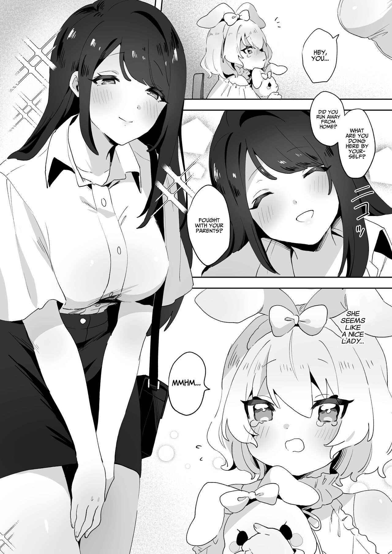 skeb Yuri Ecchi Manga | Runaway Loli and the Futanari Onee-san page 2 full