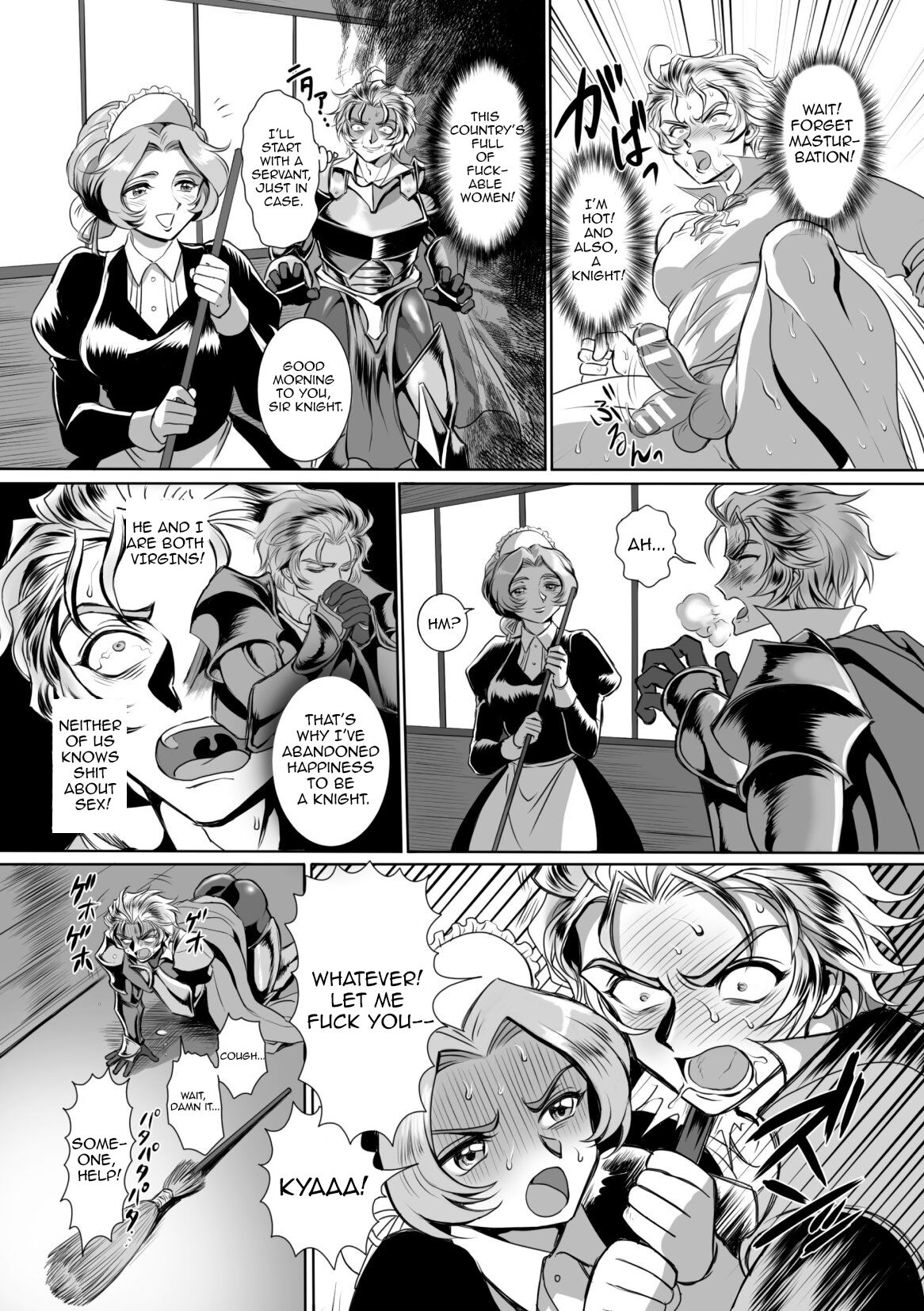 Hyoui Kan Kishi Stallion Kimo Otoko ni Nottorare Buzama Zecchou! | Possessed Knight Stallion: Forced to Climax by a Creeper! Ch. 2 page 5 full