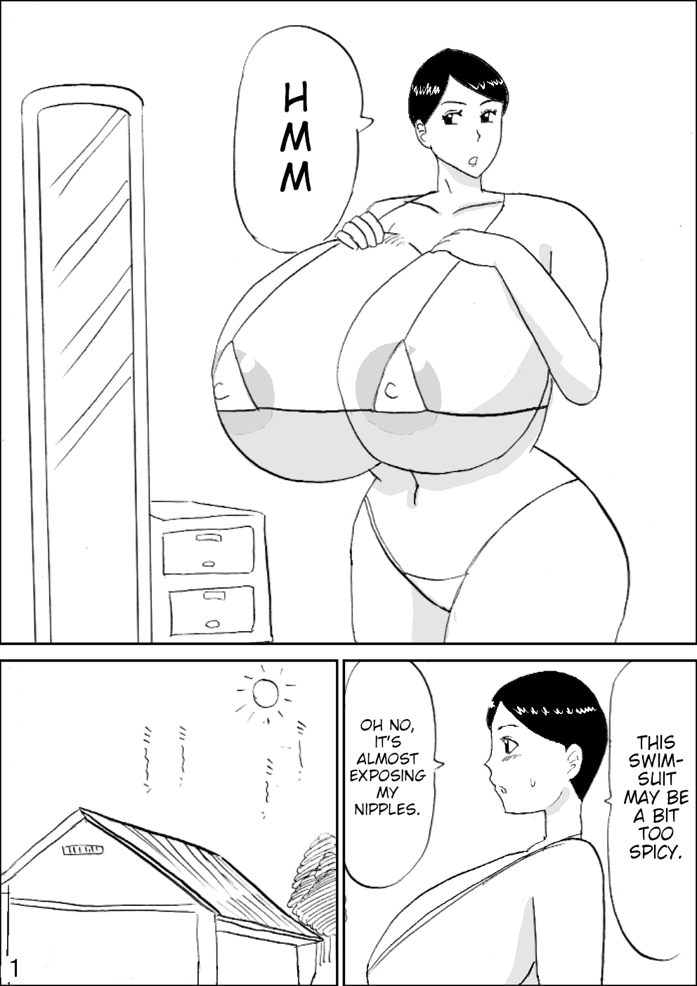 Bakunyuu Mama no Ecchi na Bikini | Big Breasted Mom's Lewd Bikini page 2 full