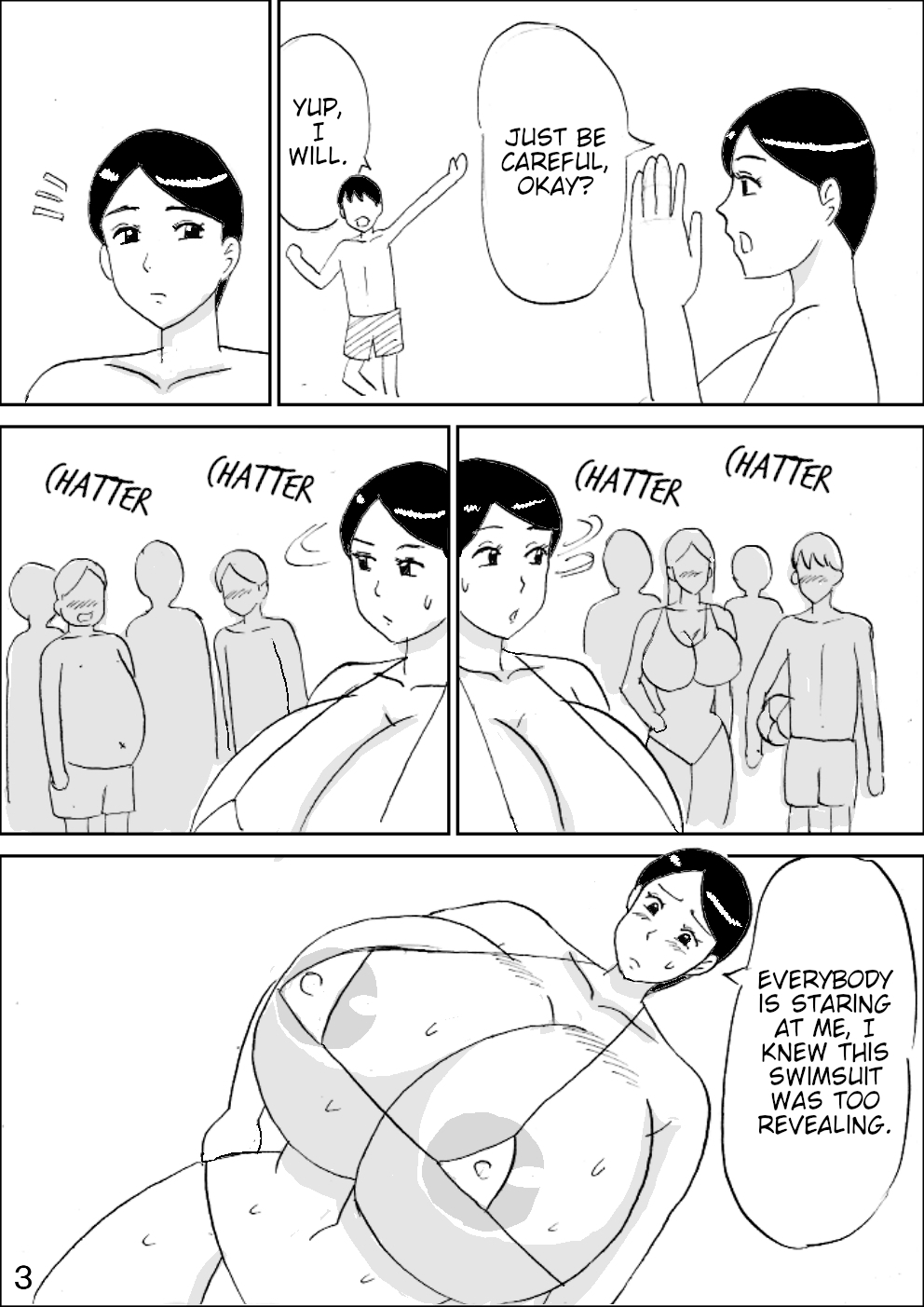 Bakunyuu Mama no Ecchi na Bikini | Big Breasted Mom's Lewd Bikini page 4 full