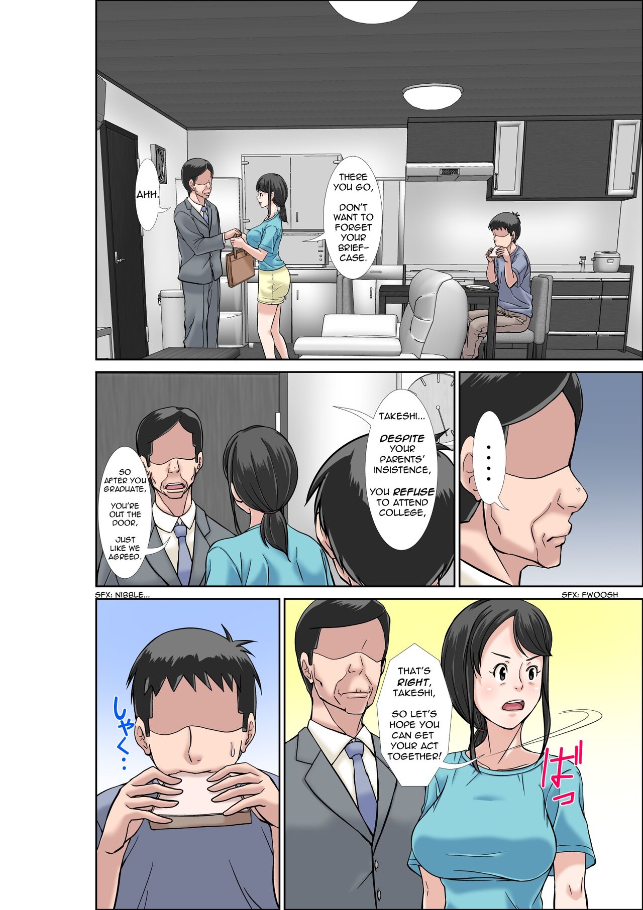 Musuko ni Dakareru Chou Binkan Taishitsu no Hahaoya to Oba | A Hypersensitive Mom and Her Sister Get Fucked By Her Son page 2 full