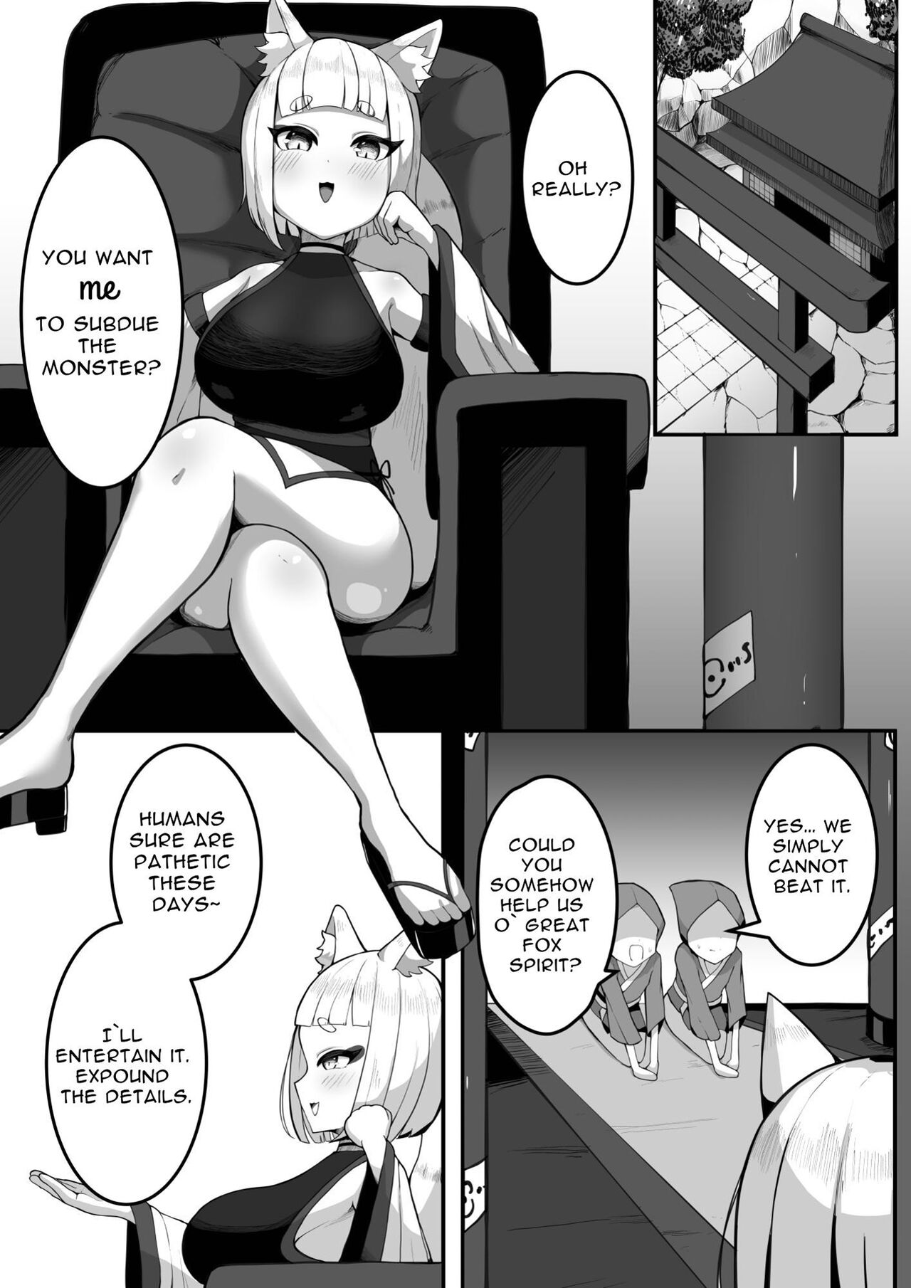 Youko-chan ga Shokushu o o Hoiki Shussan suru Hanashi | Supernatural Foxgirl Gives Orgasmic Birth To Tentacles page 4 full