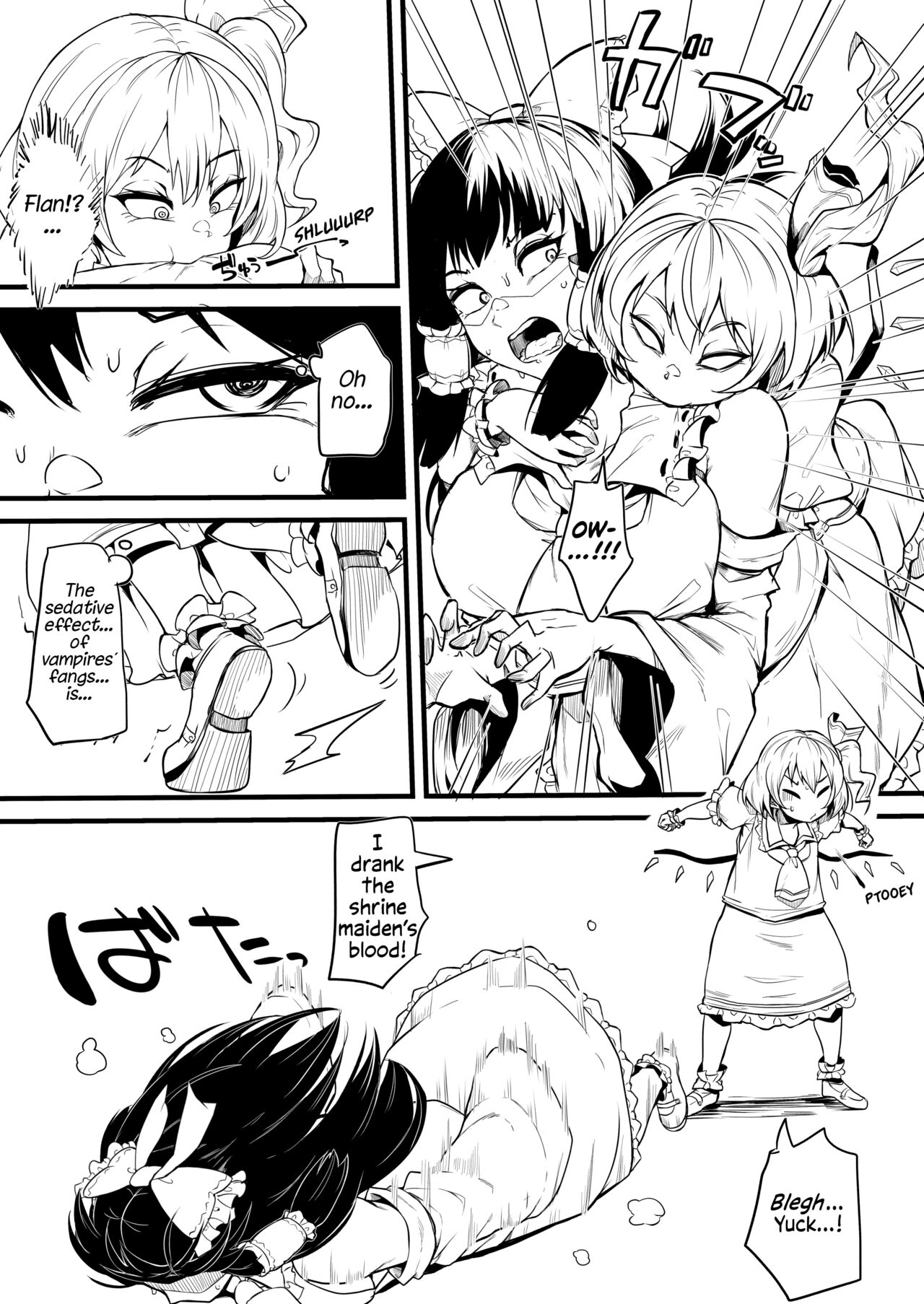 Futanari Flan-chan Ga Reimu O Choukyou Suru Manga | Futanari Flan-chan Training Reimu page 5 full