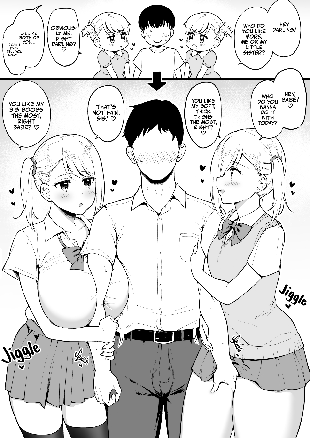 Kao wa Sokkuri nanoni Karada wa Sorezore Chigau Houkou ni Seichoushita Osananajimi no Futago-chan | Twin Childhood Friends with Identical Faces but Opposite Body Types page 2 full
