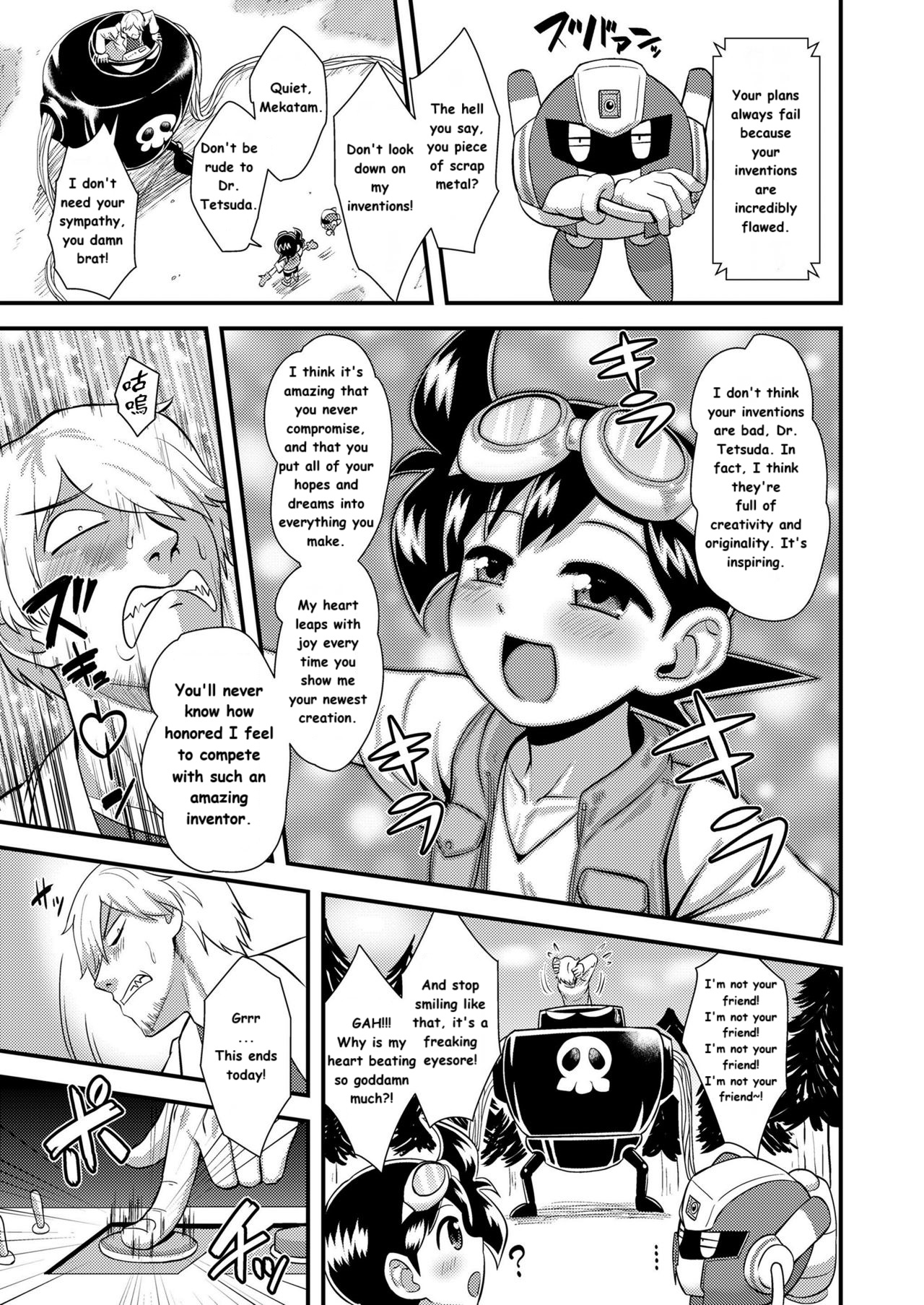 Hatsumei Shounen Touma! ~Tetsuda Hakase no Gyakushuu Hen~ | Boy Genius Touma-kun! vs. The Evil Dr. Tetsuda's Torture Machine! page 4 full